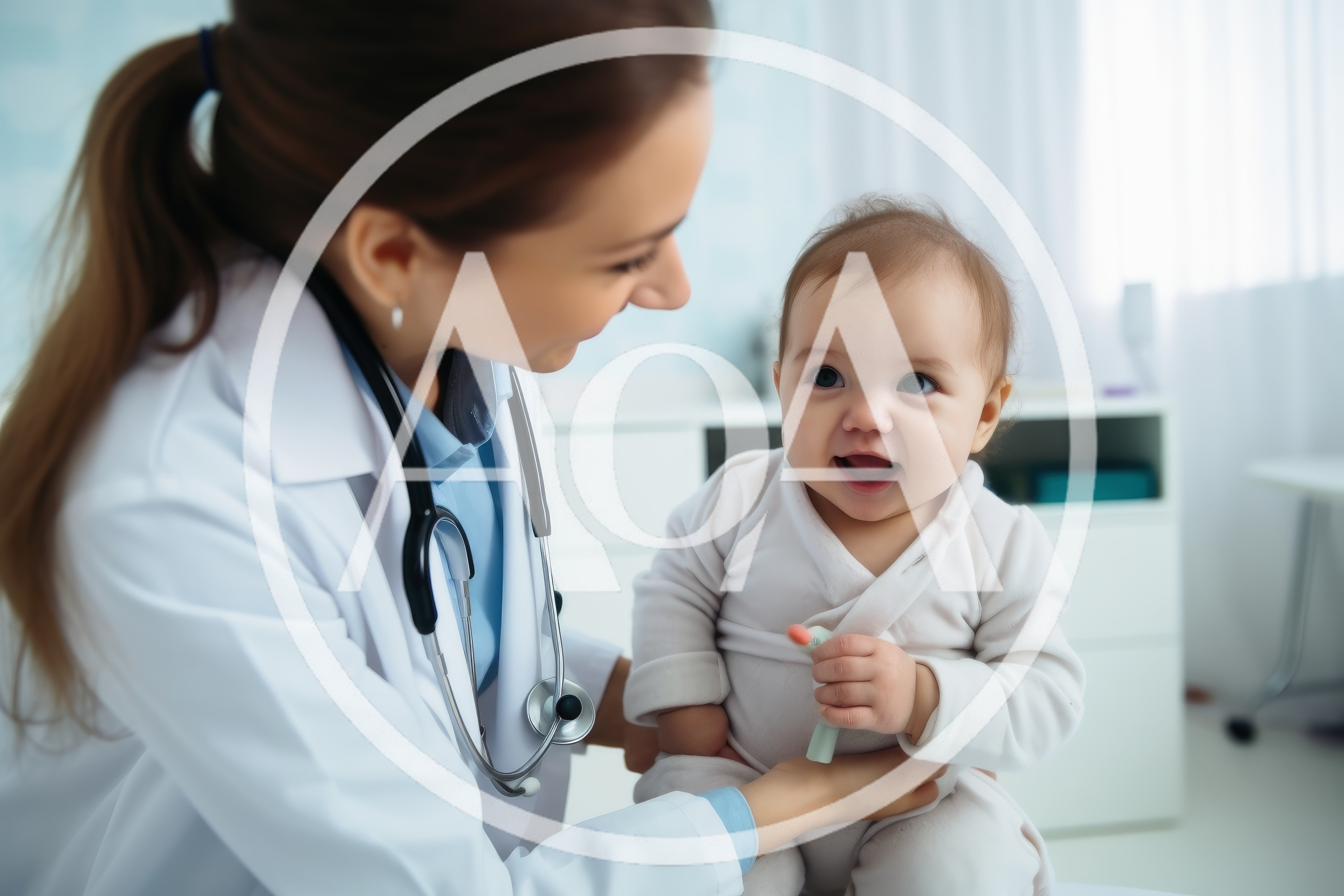 Pediatrician Examining A Happy Baby In A Clinic