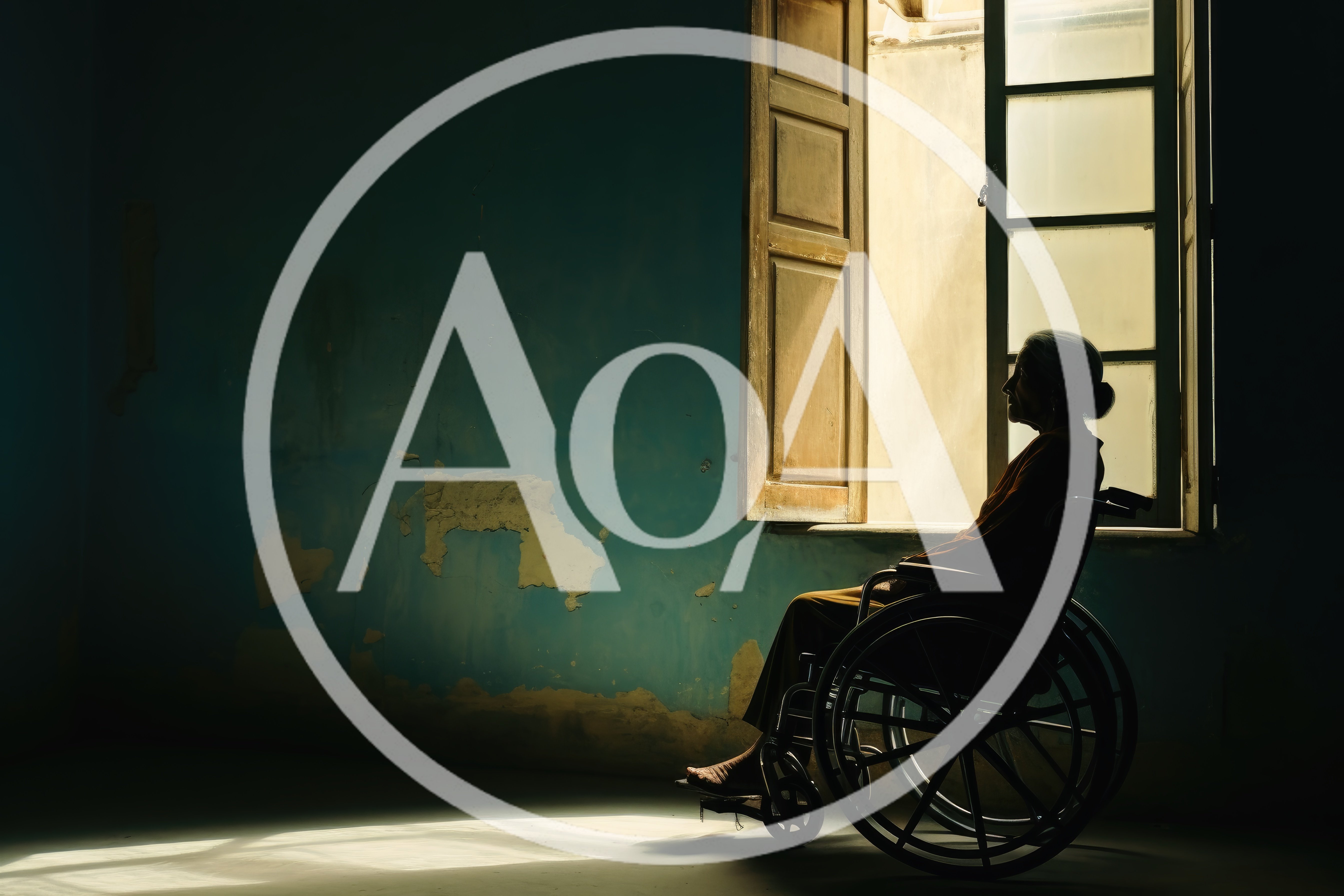Elderly Woman Sitting In A Wheelchair By A Window