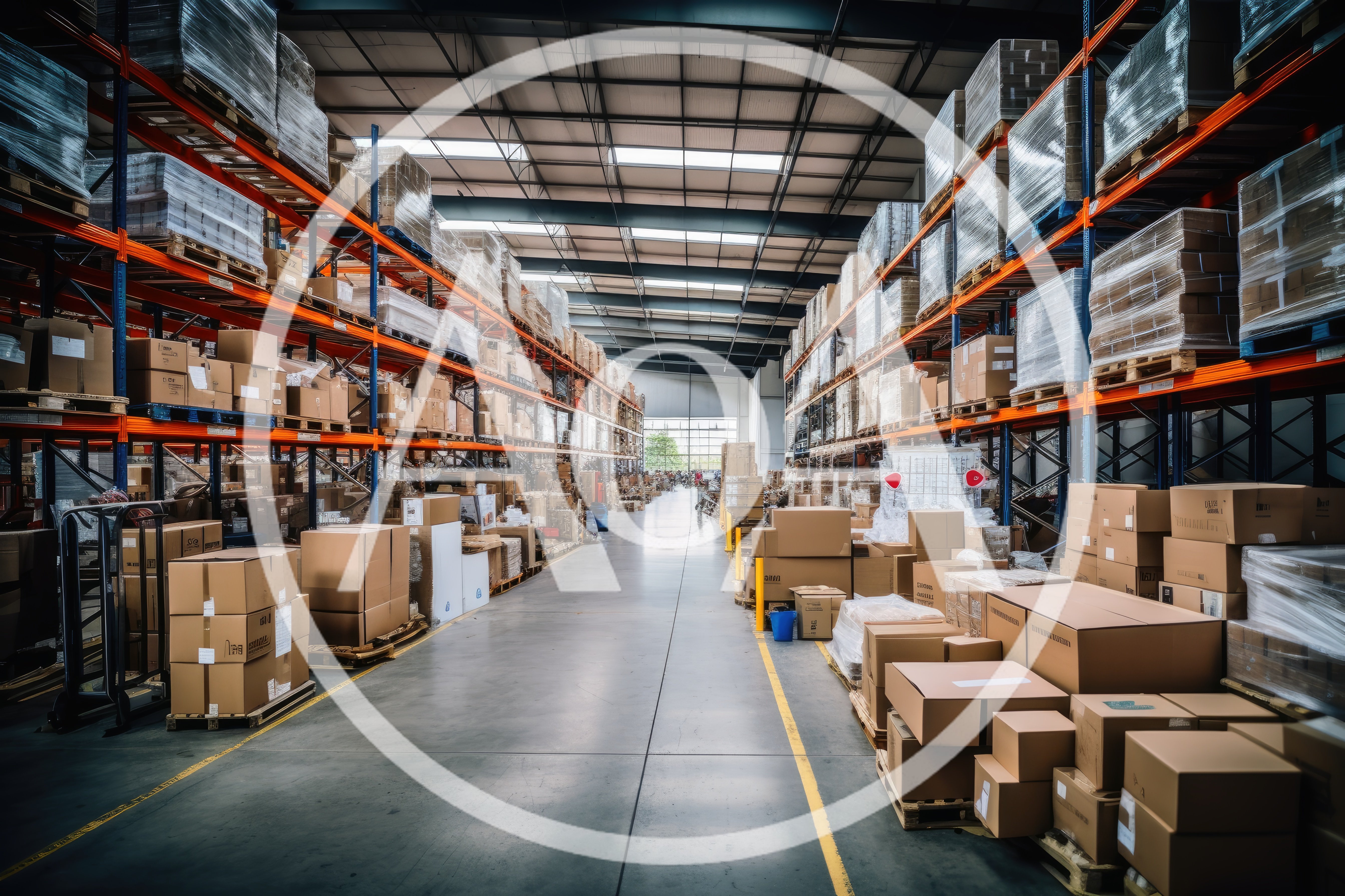 Industrial Warehouse Interior With Pallet Racking Systems