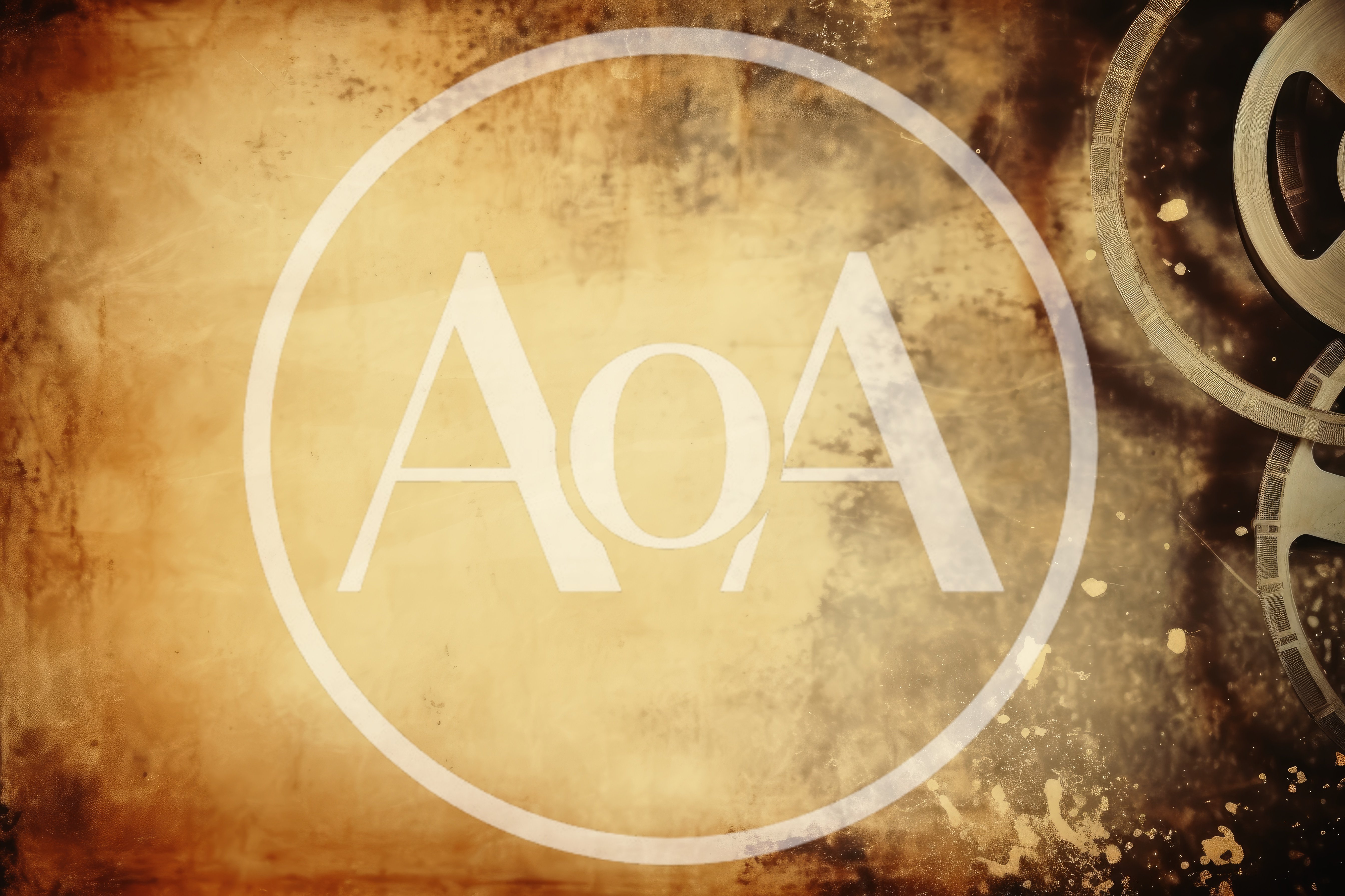Vintage Film Reel Frame On Grunge Textured Background