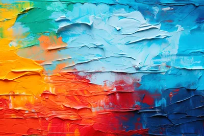 Abstract Oil Painting With Thick Impasto Texture