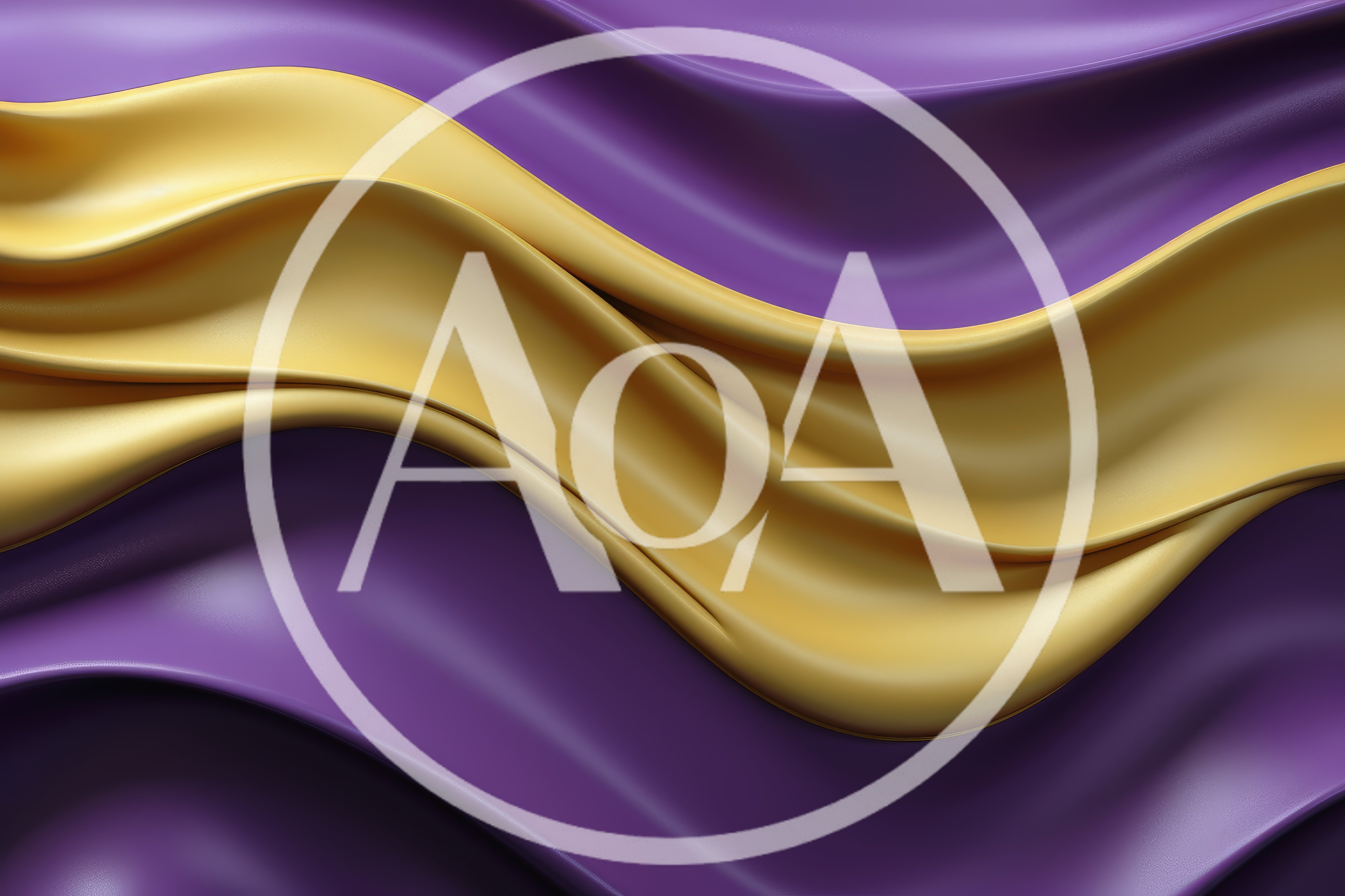 Abstract Flowing Purple And Gold Silk Fabric Background