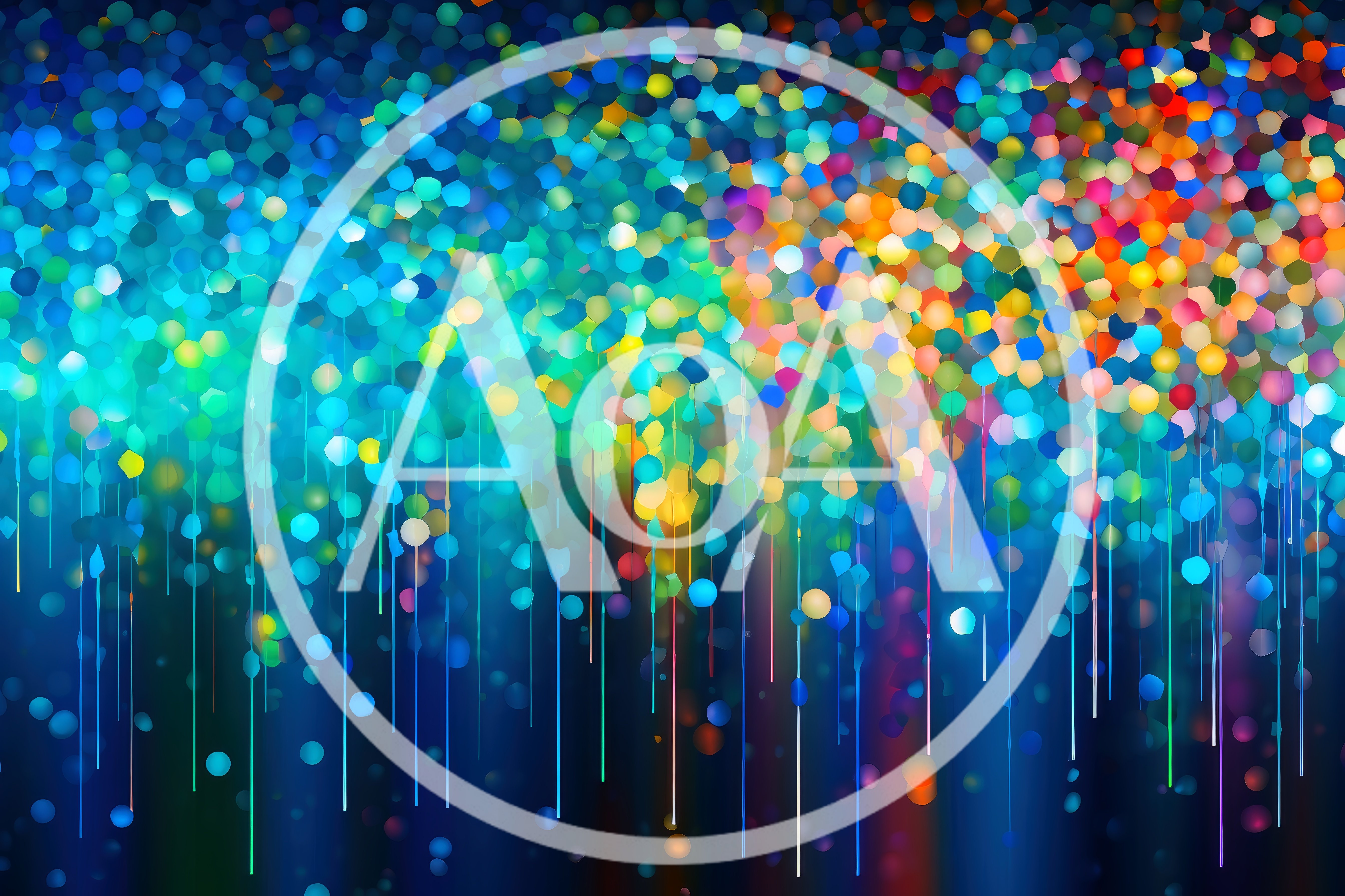 Abstract Digital Art With Colorful Bokeh Light Particles