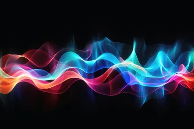 Abstract Glowing Neon Wave Motion Background