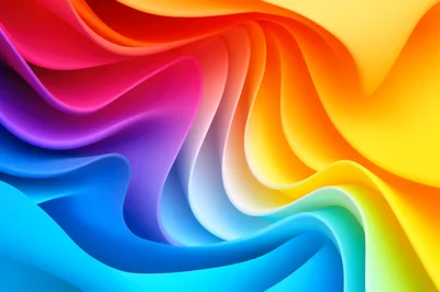 Abstract Rainbow Gradient Wavy Fluid Background