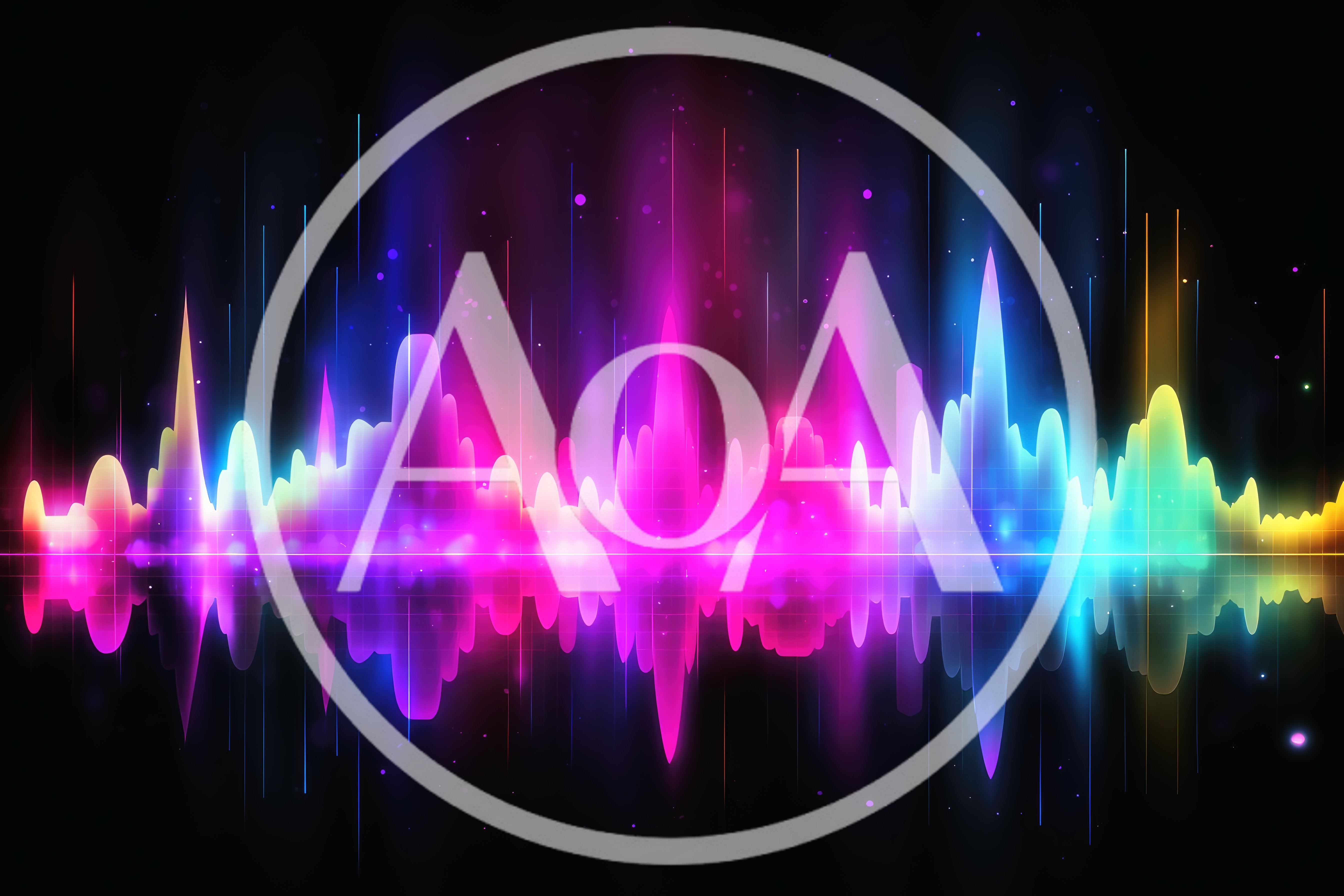 Abstract Neon Sound Wave Visualization