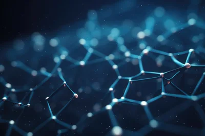 Abstract Digital Network Structure With Glowing Nodes