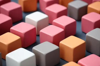Abstract Pattern Of Colorful Geometric Cubes