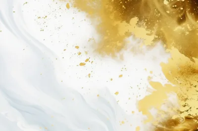 Abstract Gold And White Fluid Marble Background