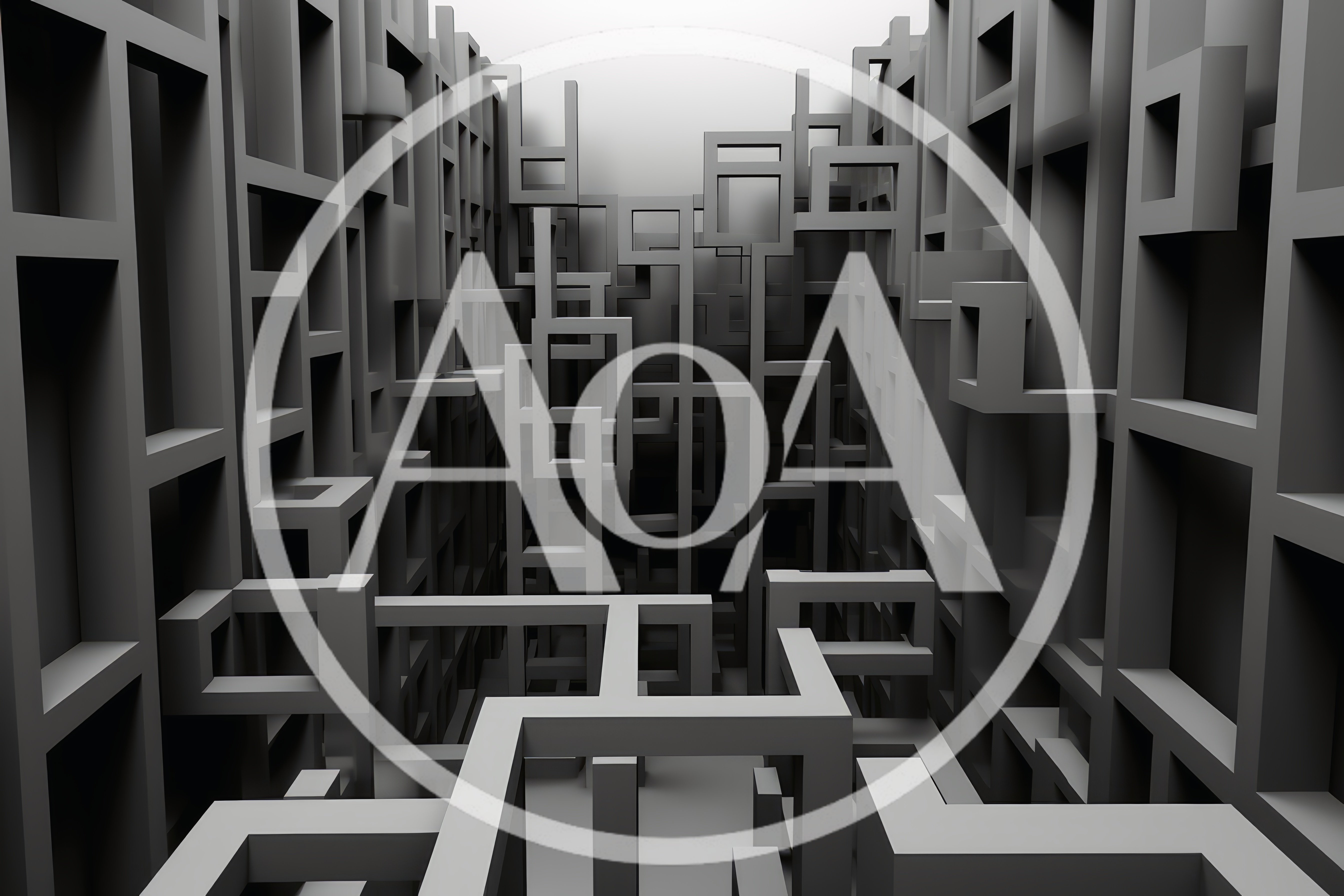 Abstract Geometric Maze Structure in Monochrome