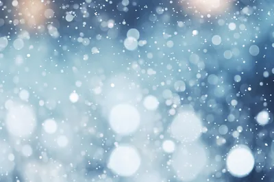 Abstract Winter Snowfall Bokeh Background