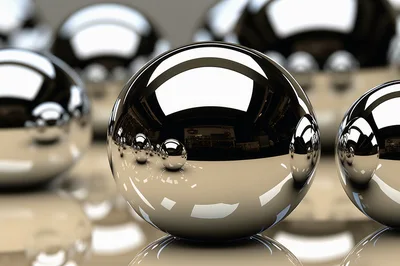 Polished Chrome Spheres Reflecting A Studio Environment