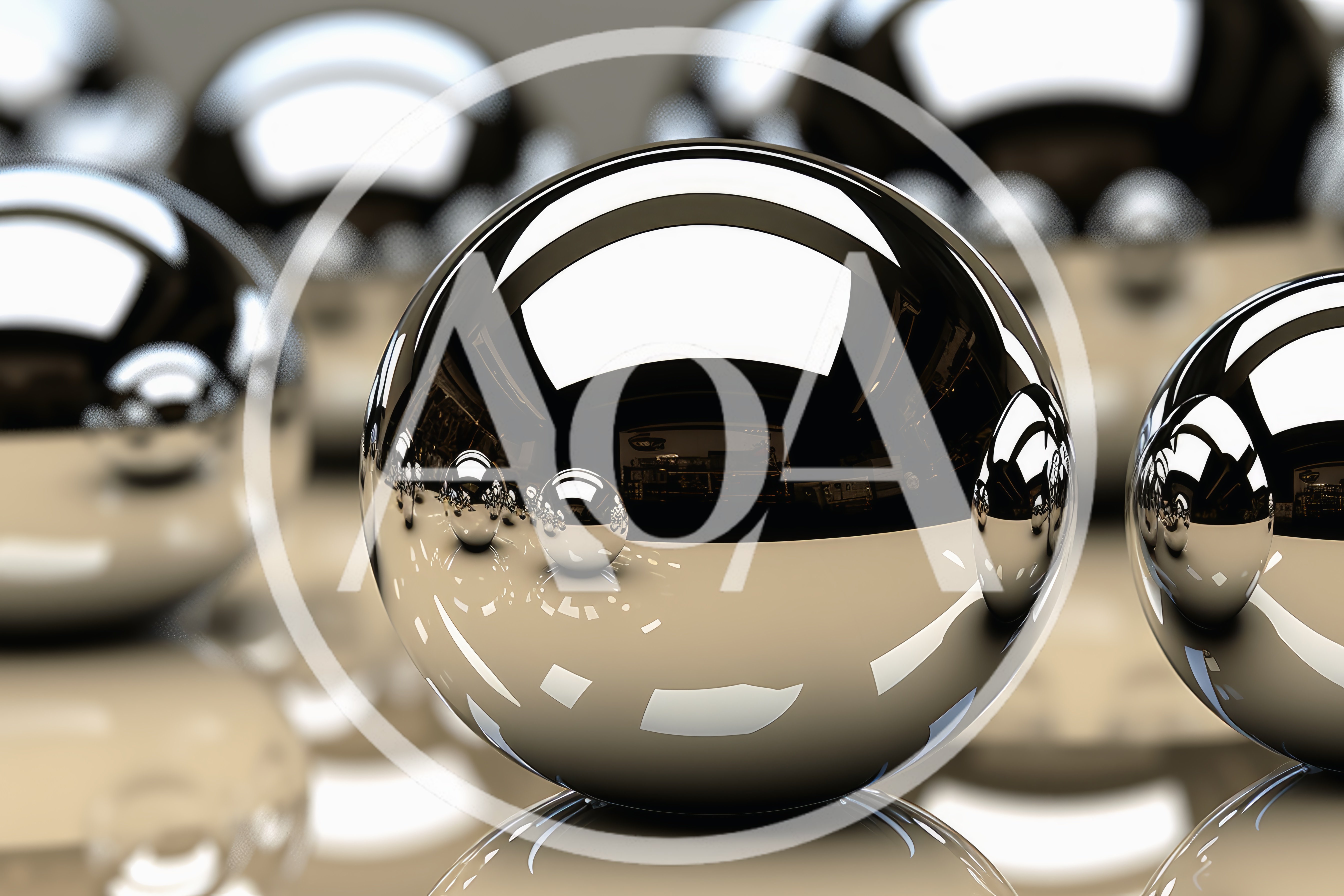 Polished Chrome Spheres Reflecting A Studio Environment