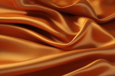 Abstract Background Of Smooth Orange Silk Fabric