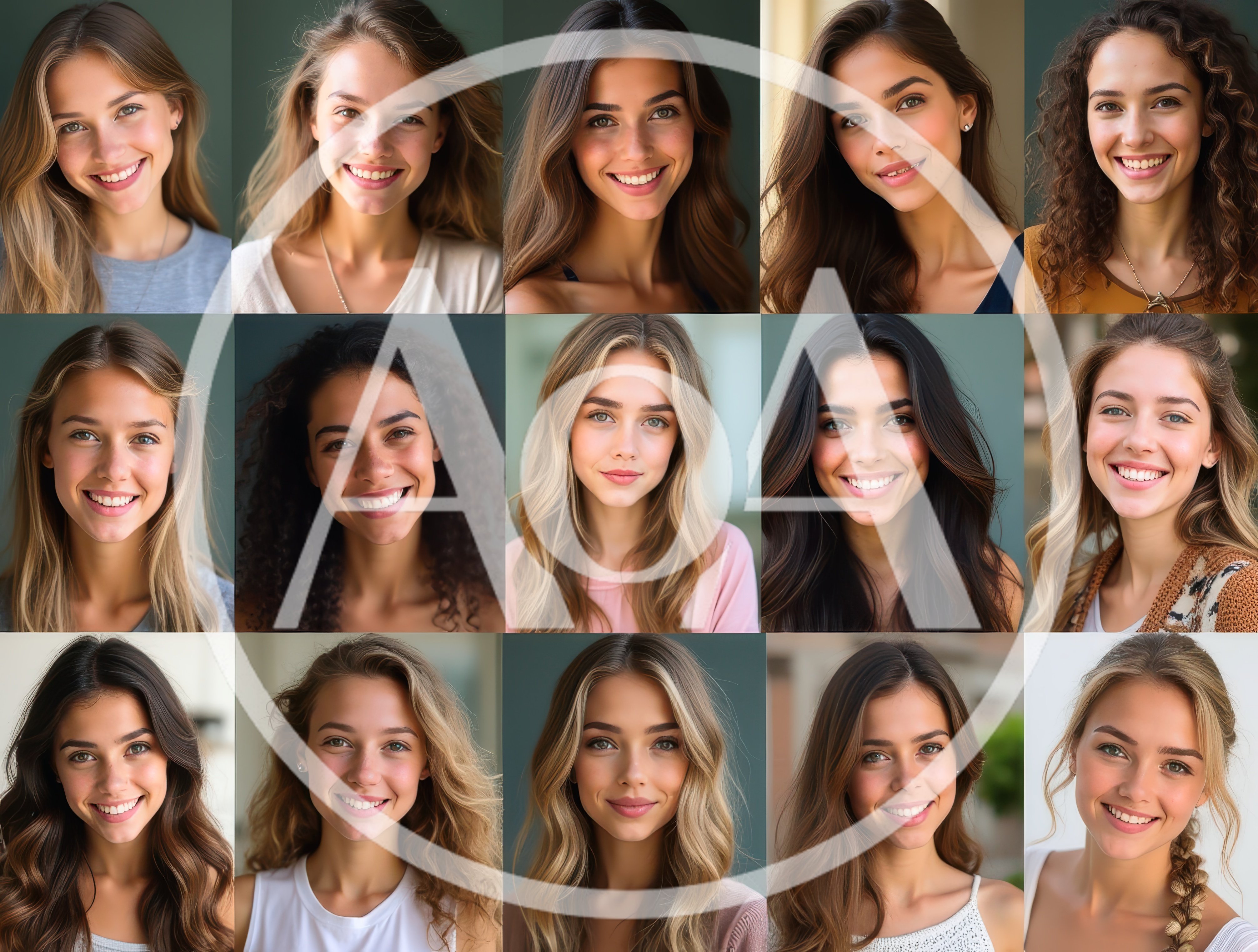 Collage Of Diverse Young Women Smiling Portraits