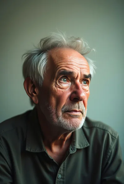 Portrait Of An Elderly Man Looking Away