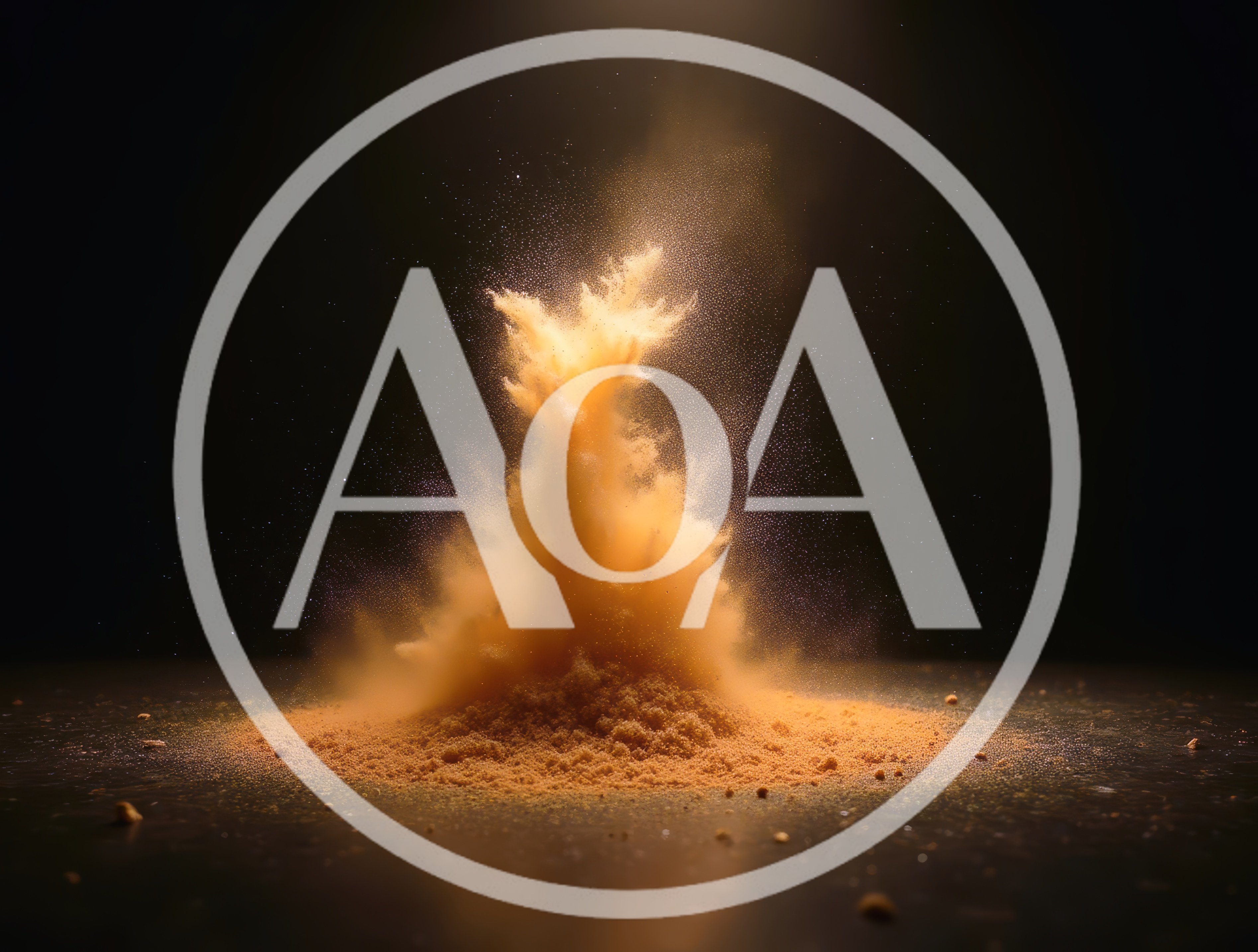 Explosion Of Fine Golden Powder Particles