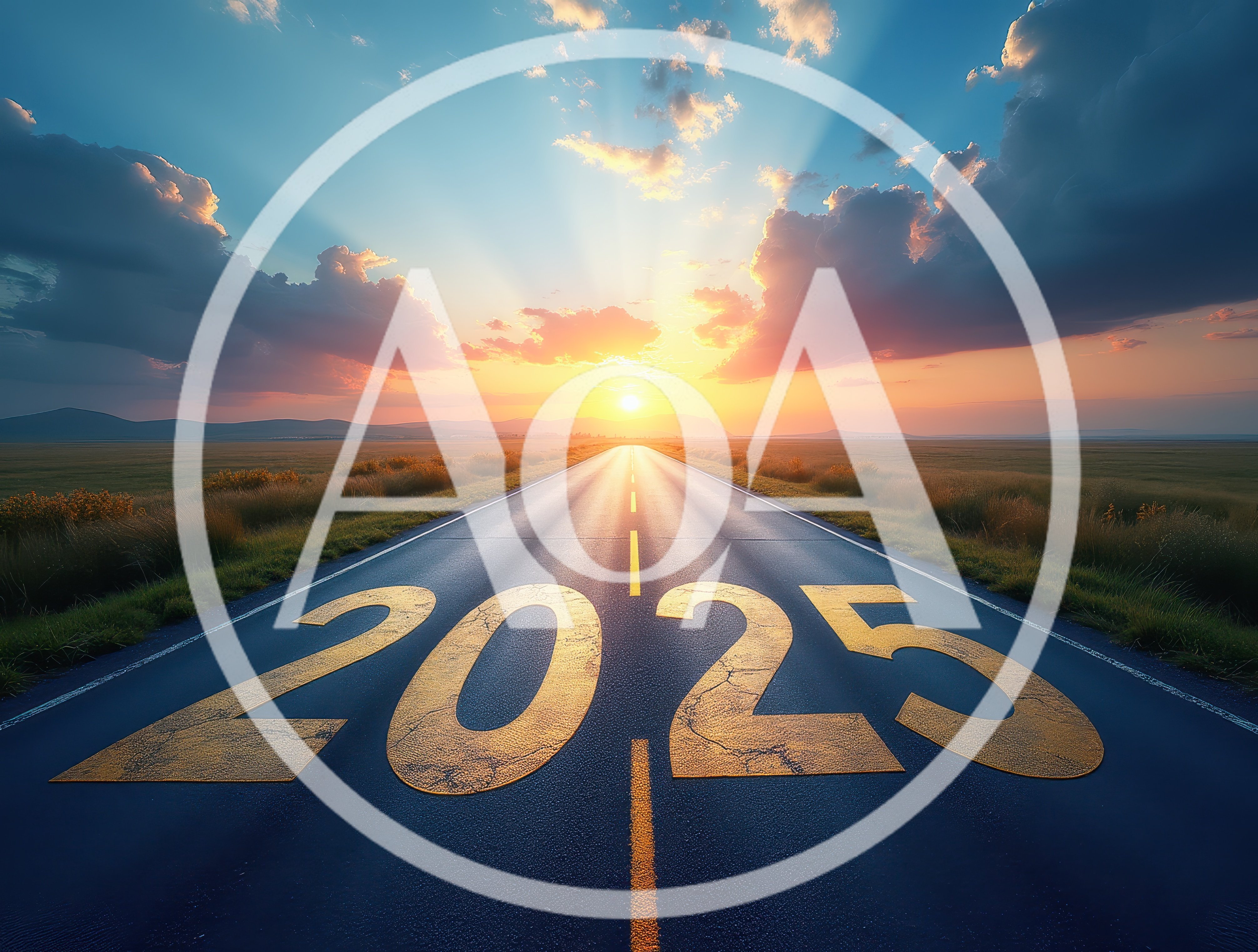 2025 Painted On An Open Road At Sunset