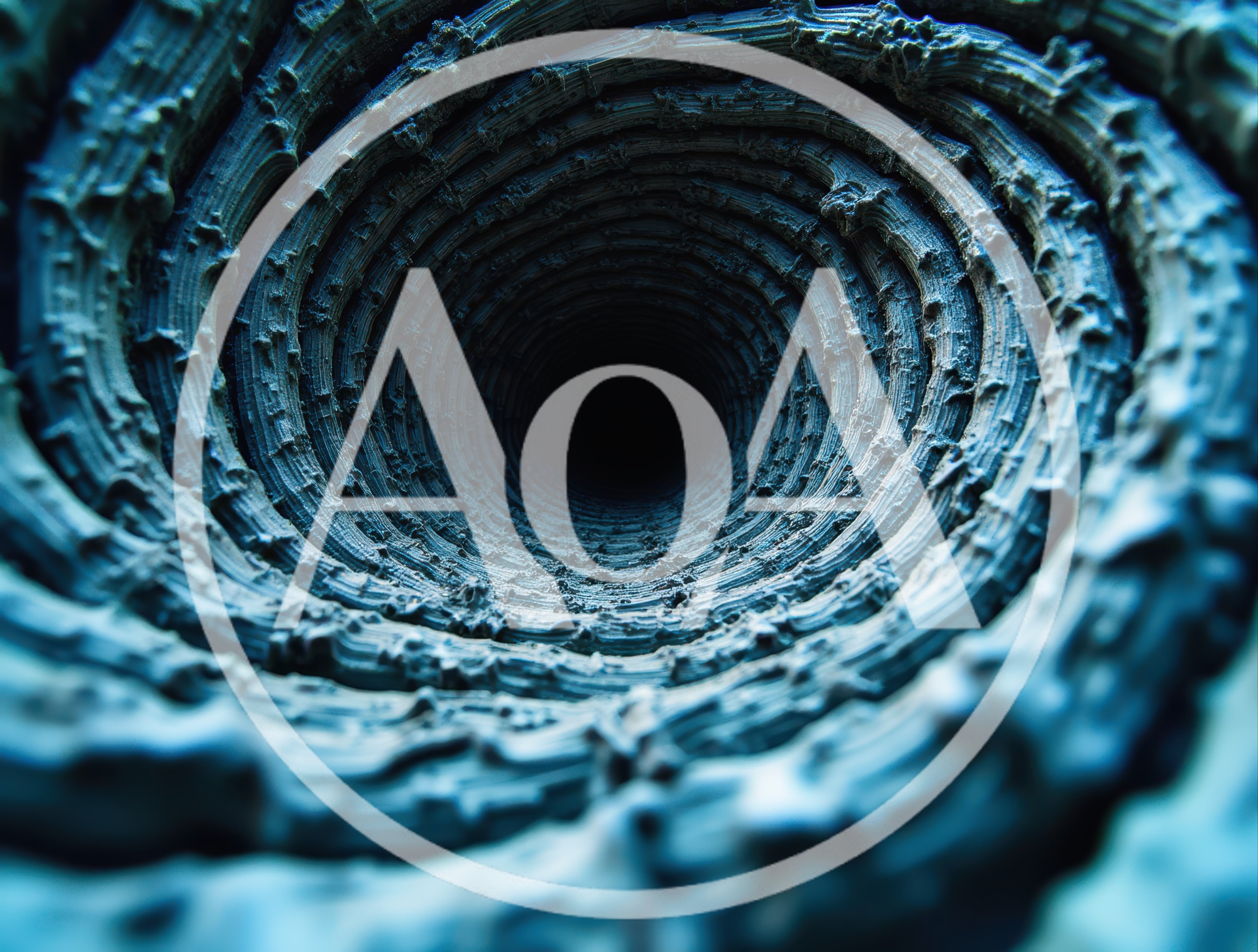 Abstract Fractal Spiral Tunnel With Deep Dark Center