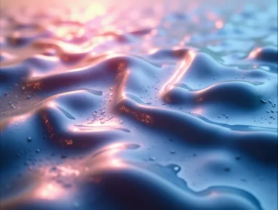 Abstract Liquid Surface With Soft Pink And Blue Lighting