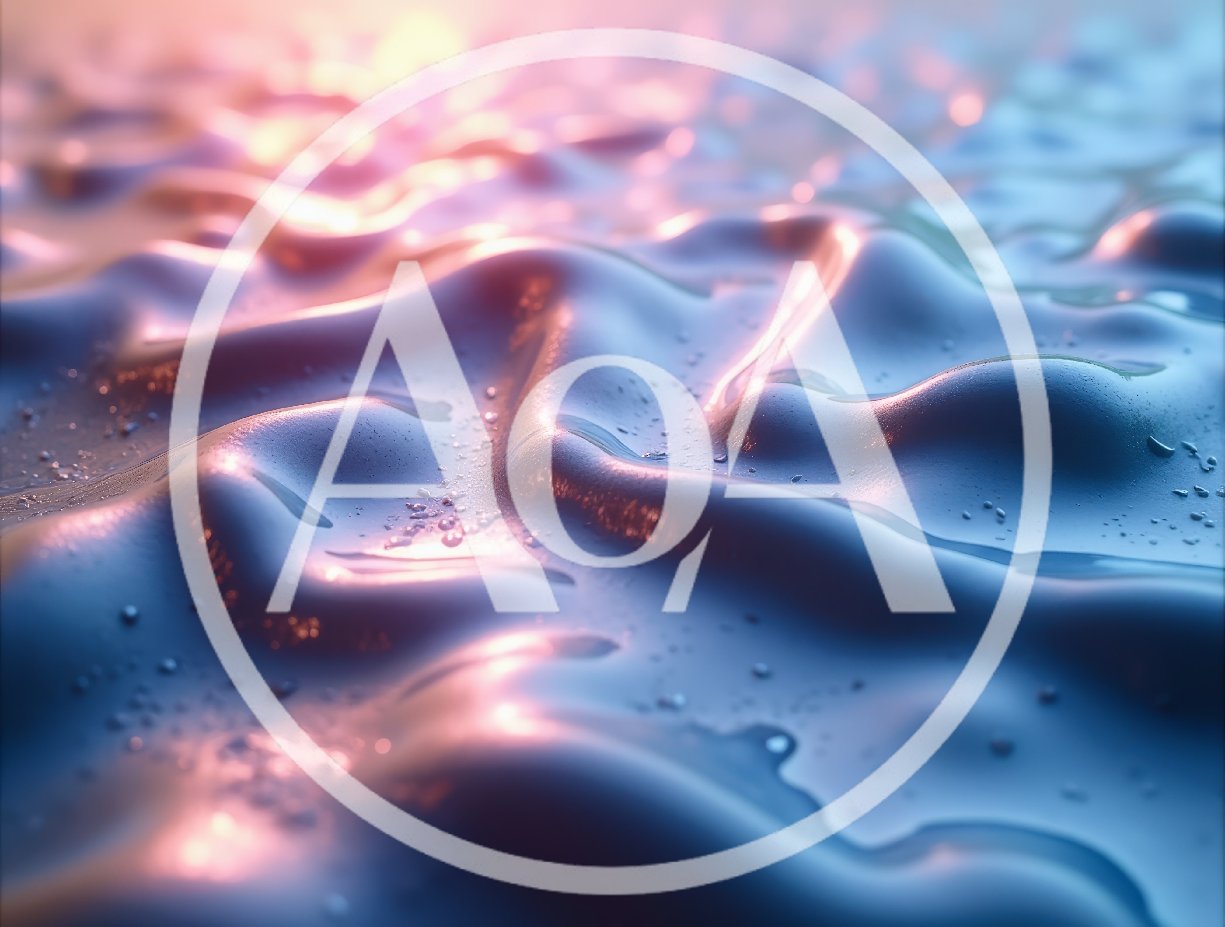 Abstract Liquid Surface With Soft Pink And Blue Lighting