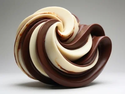 Swirled Dark And White Chocolate Dessert Sculpture