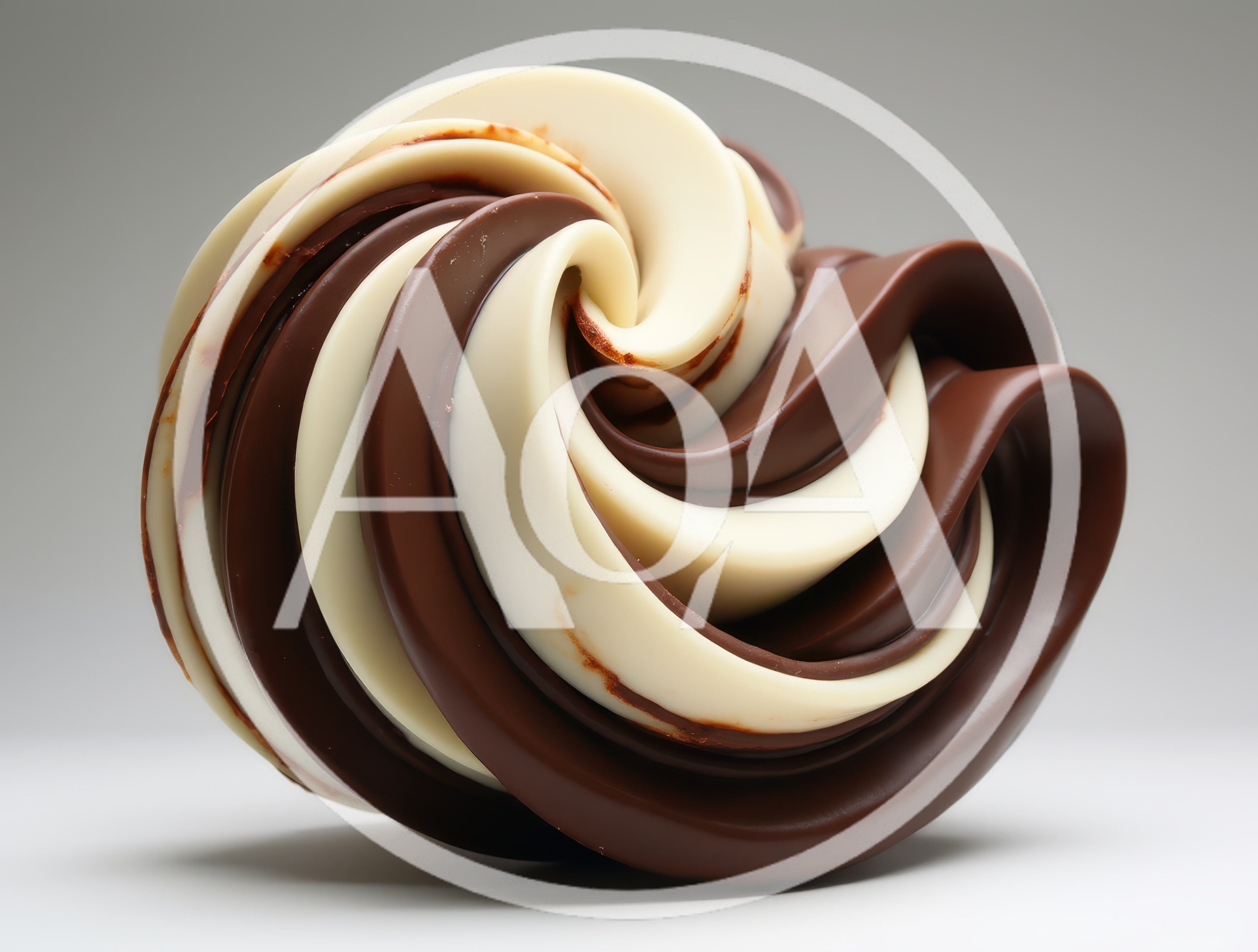 Swirled Dark And White Chocolate Dessert Sculpture