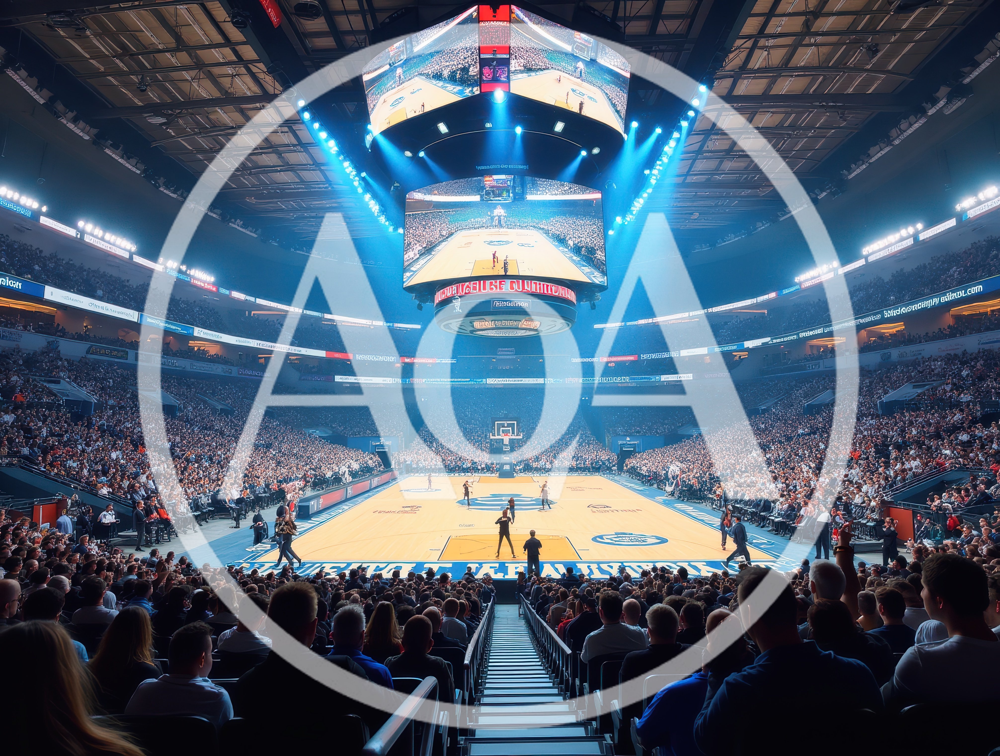 Crowded Basketball Arena During Professional Game