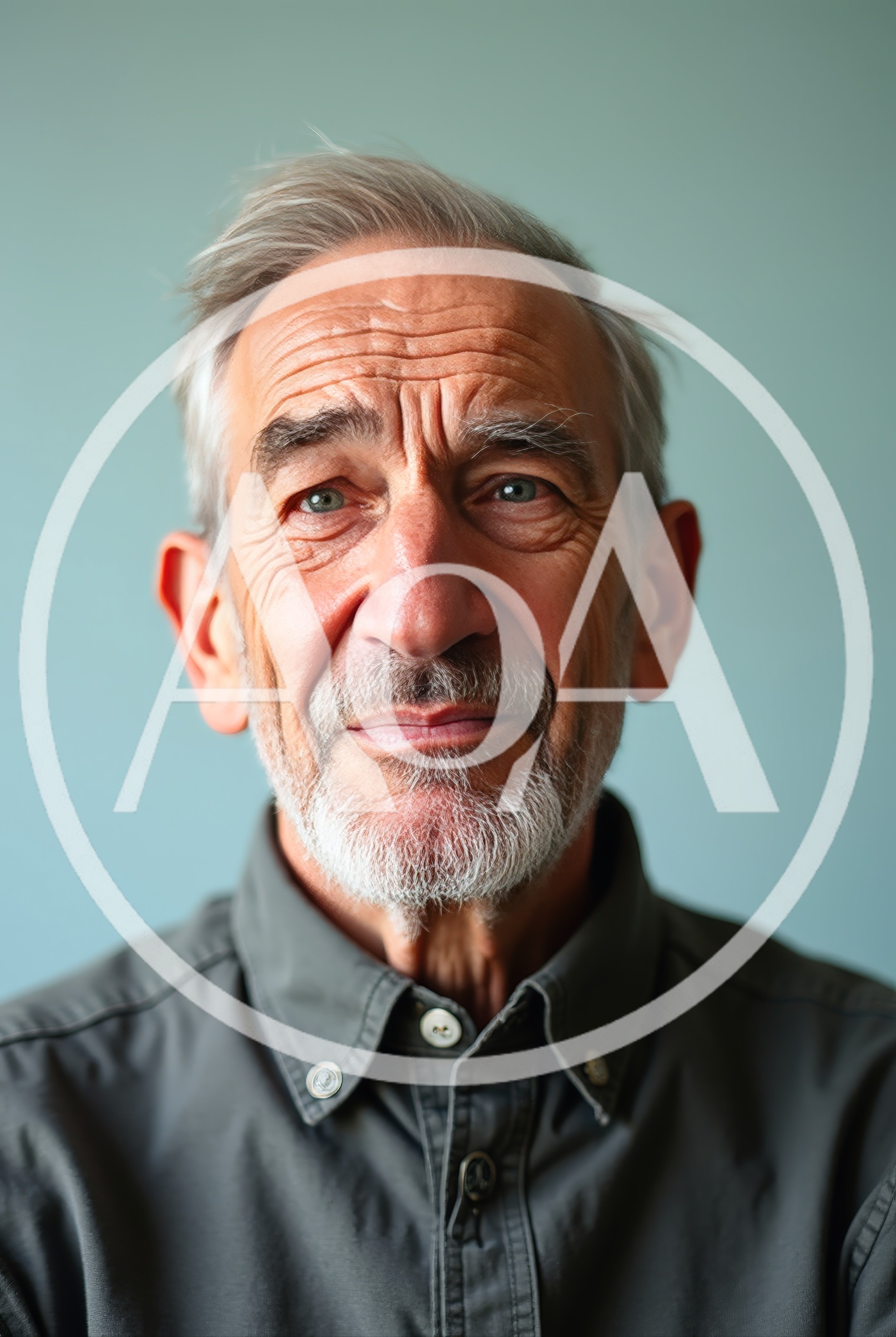 Portrait Of A Mature Man With Gray Hair