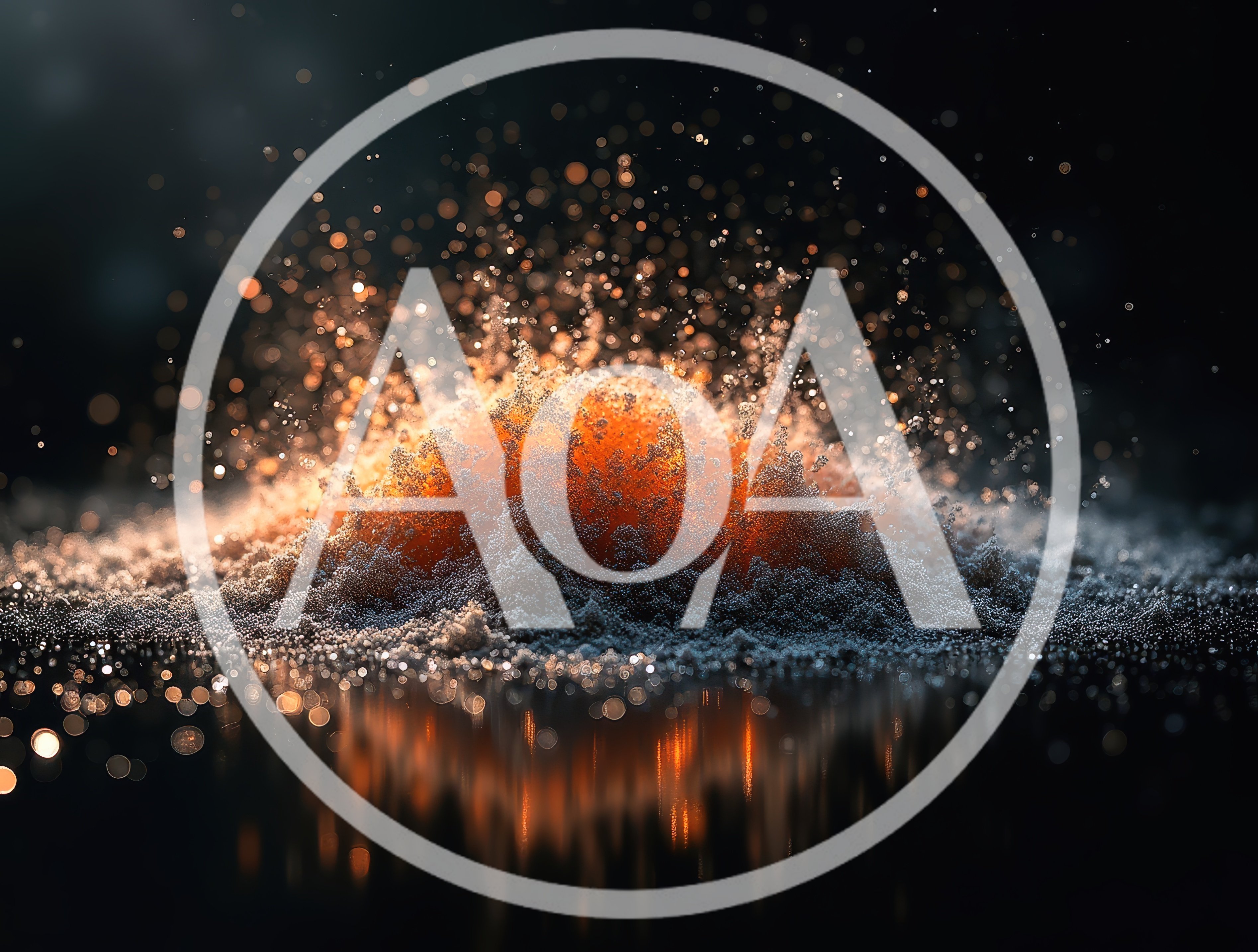 Abstract Explosion Of Glowing Orange Particles On Dark Surface
