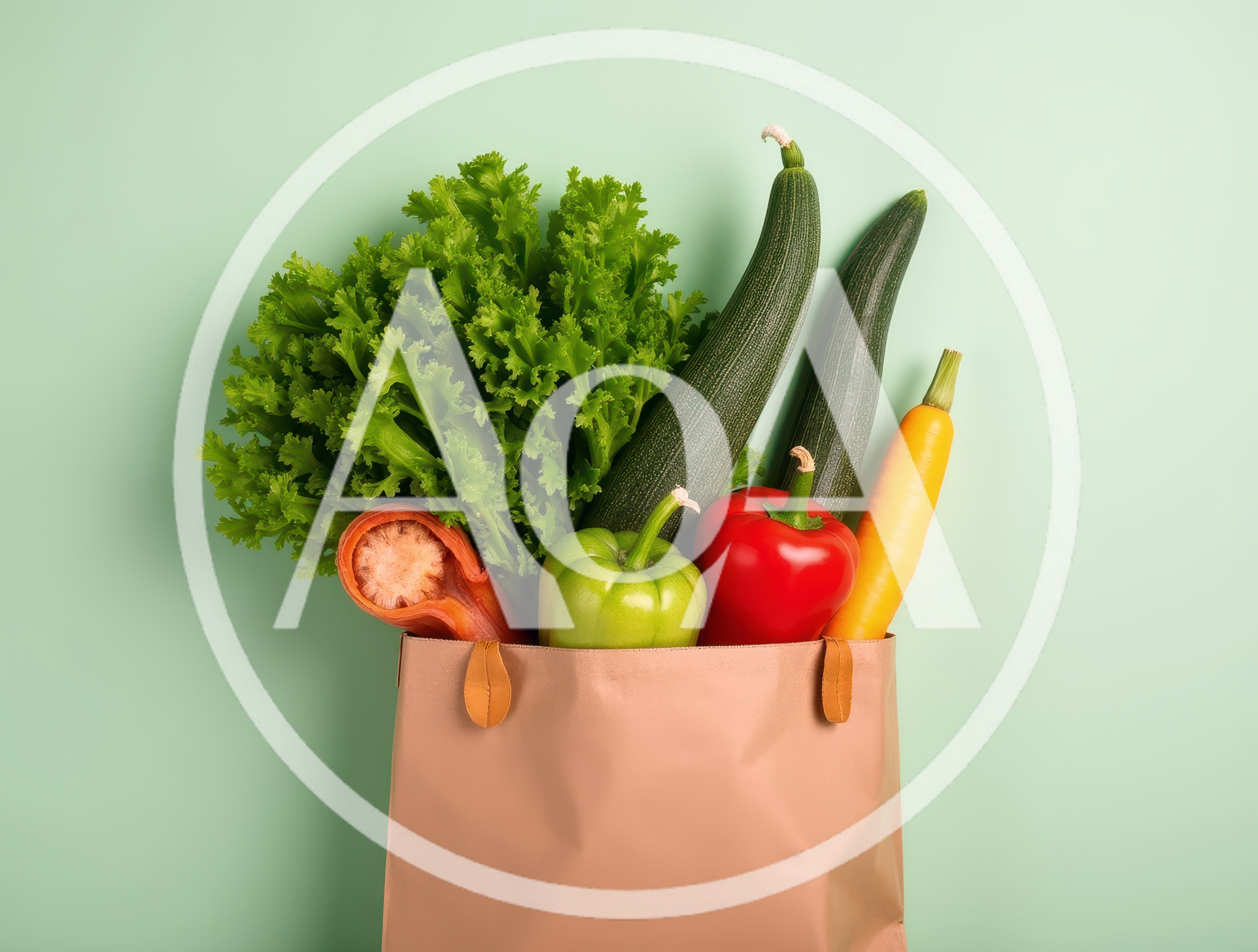 Fresh Vegetables in a Reusable Paper Grocery Bag