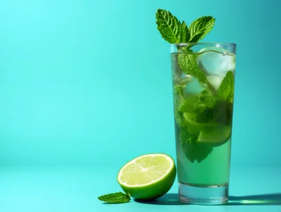 Refreshing Mojito Cocktail With Lime And Mint