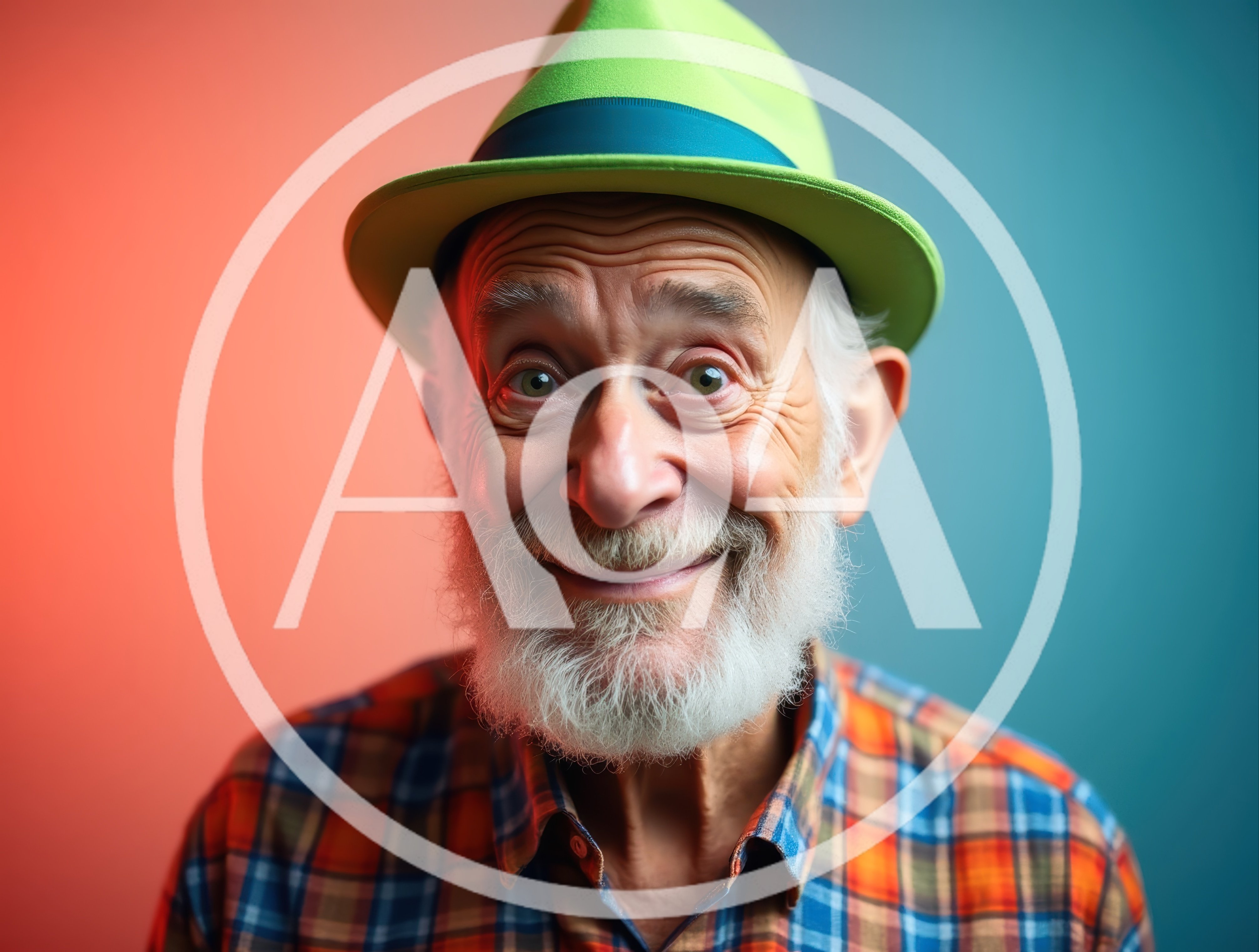Portrait Of An Elderly Man Wearing A Fedora