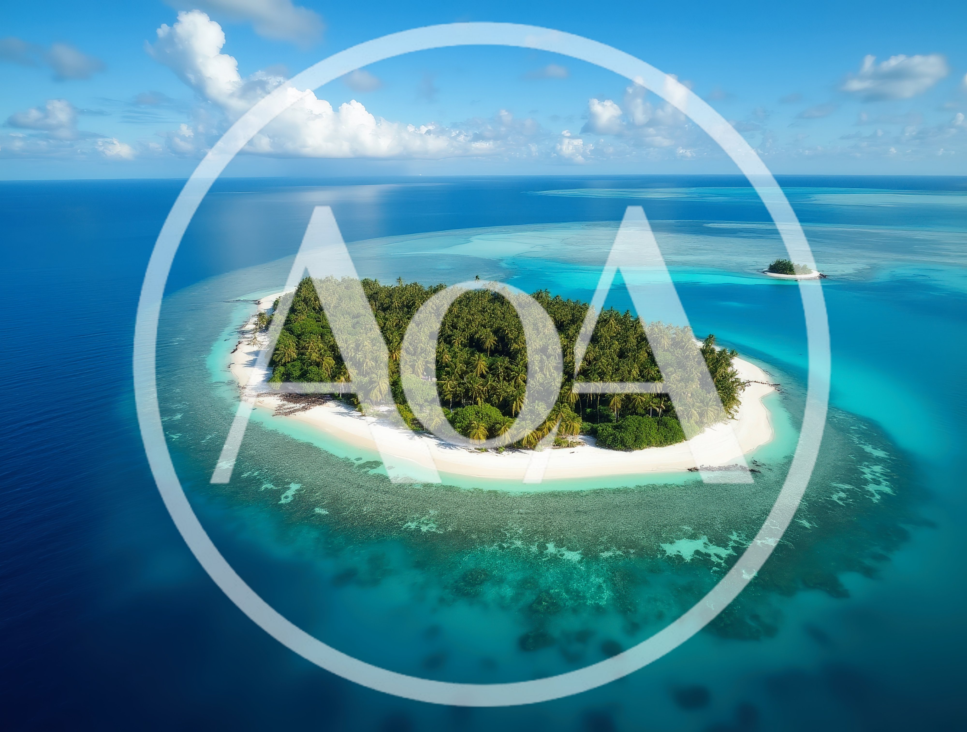 Aerial View Of A Tropical Island In The Maldives