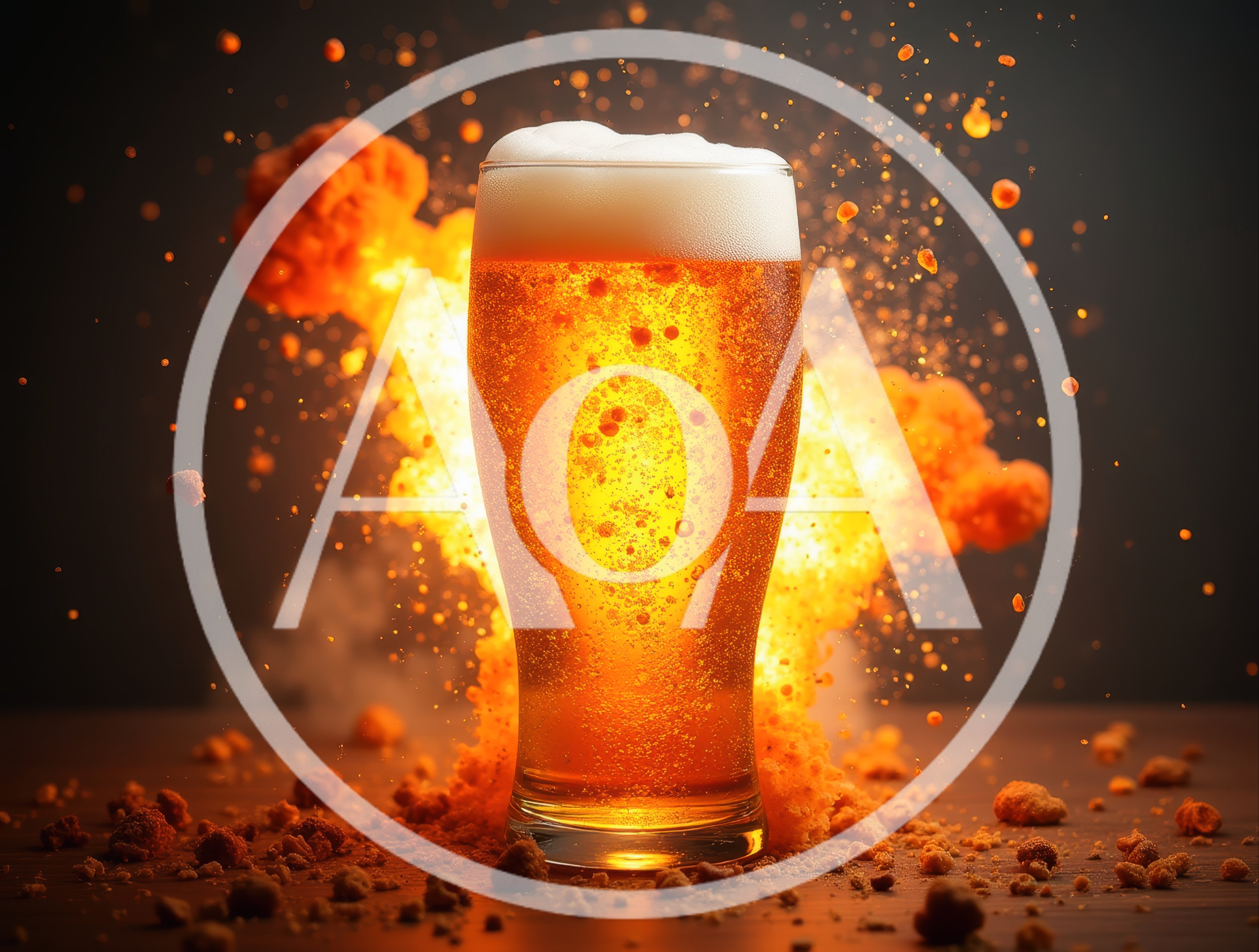 Glass Of Beer With Explosive Background