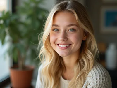 Portrait Of A Smiling Young Blonde Woman
