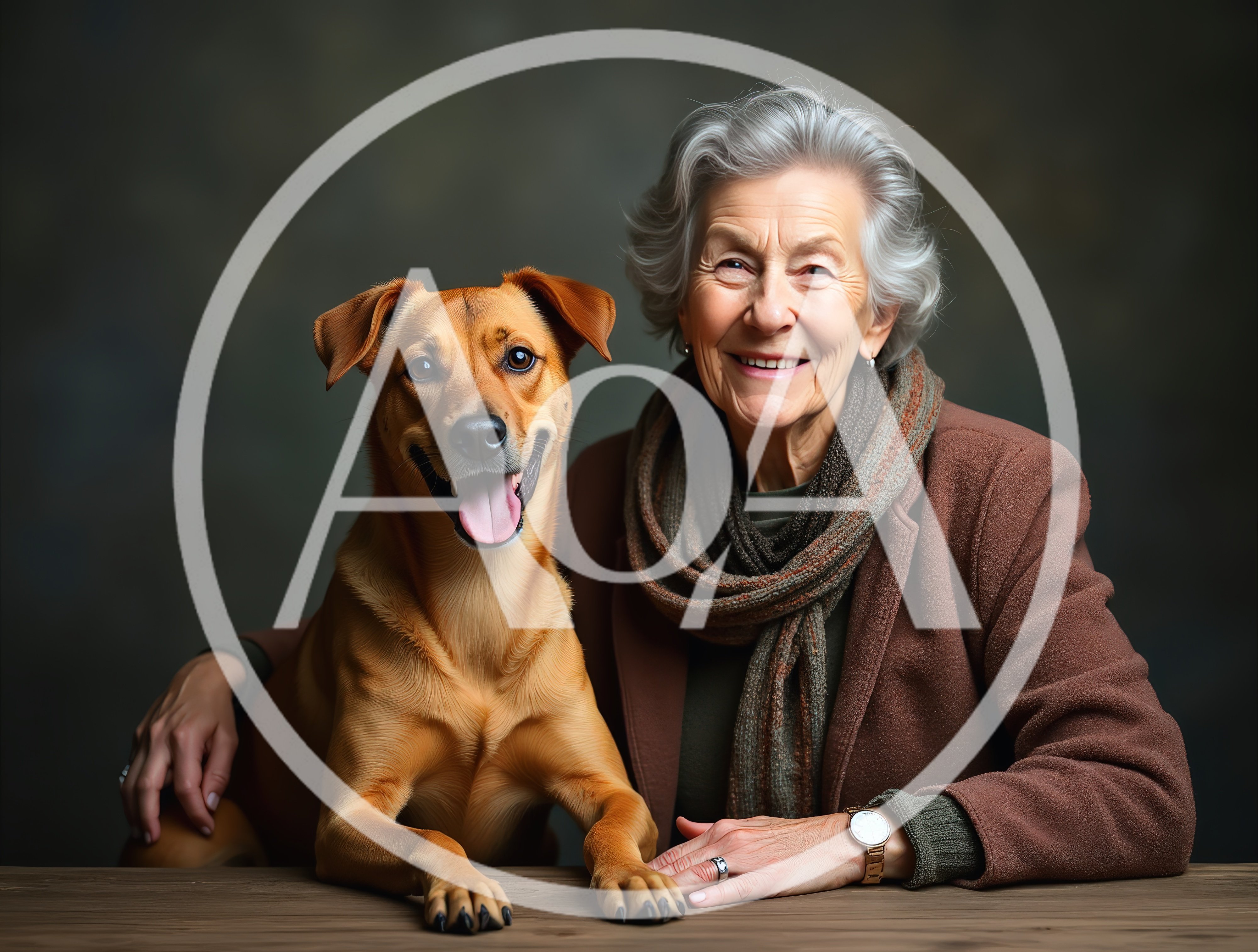 Senior Woman Posing With Her Dog