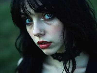 Portrait Of A Young Woman With Dark Hair