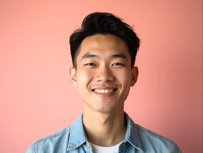 Portrait Of A Smiling Young Asian Man