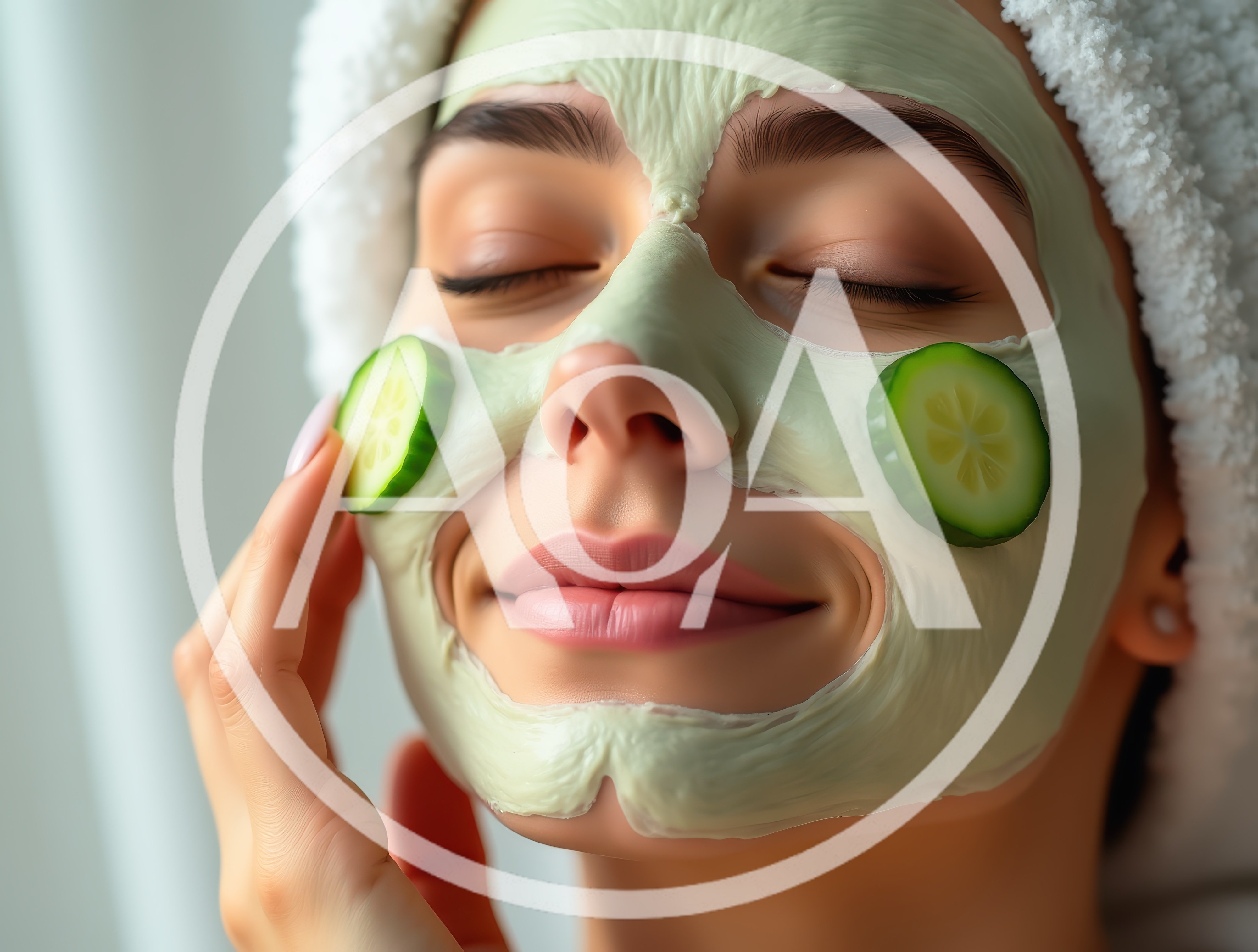 Woman Relaxing With Cucumber Slices And Facial Mask