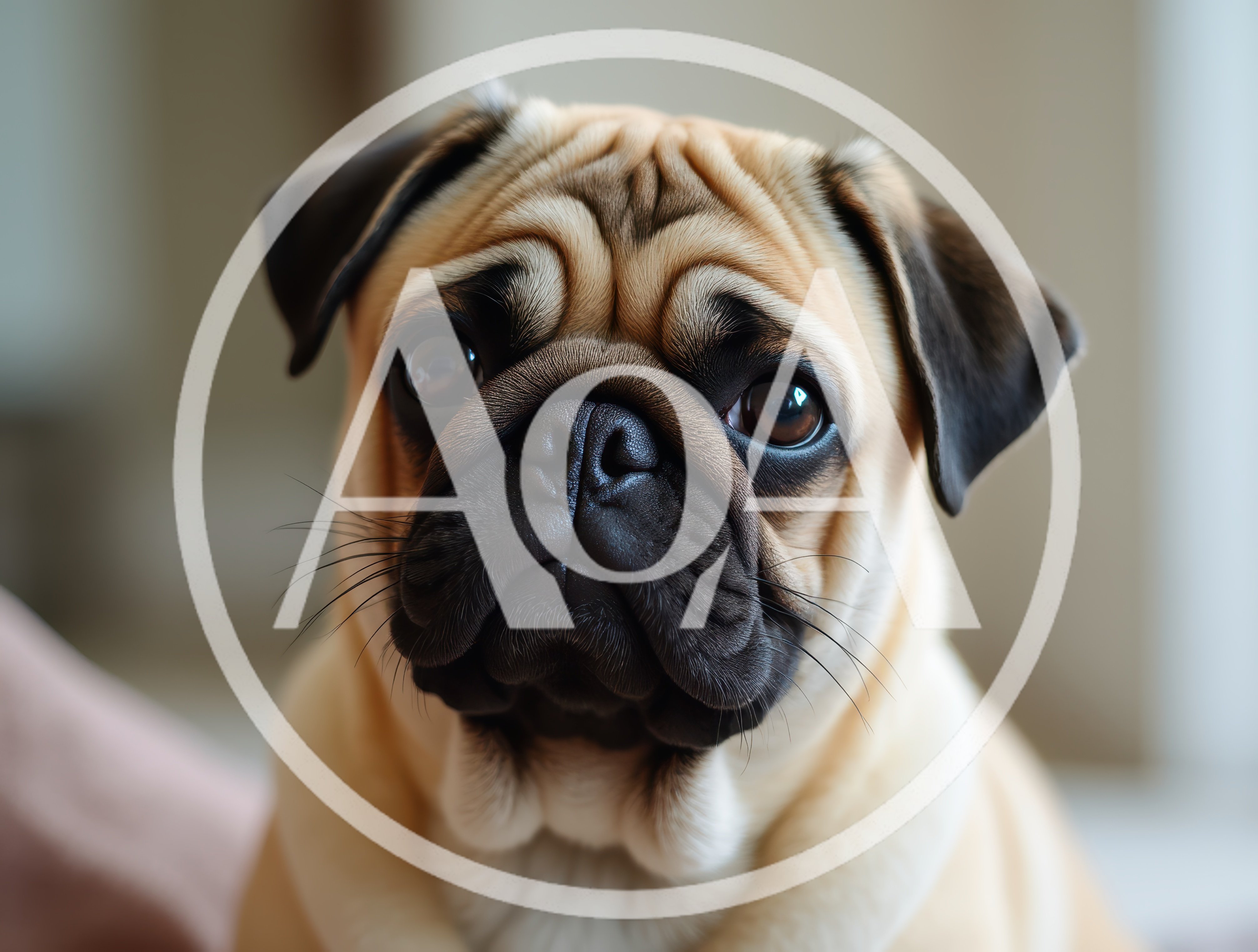 Close Up Portrait Of A Cute Pug Dog