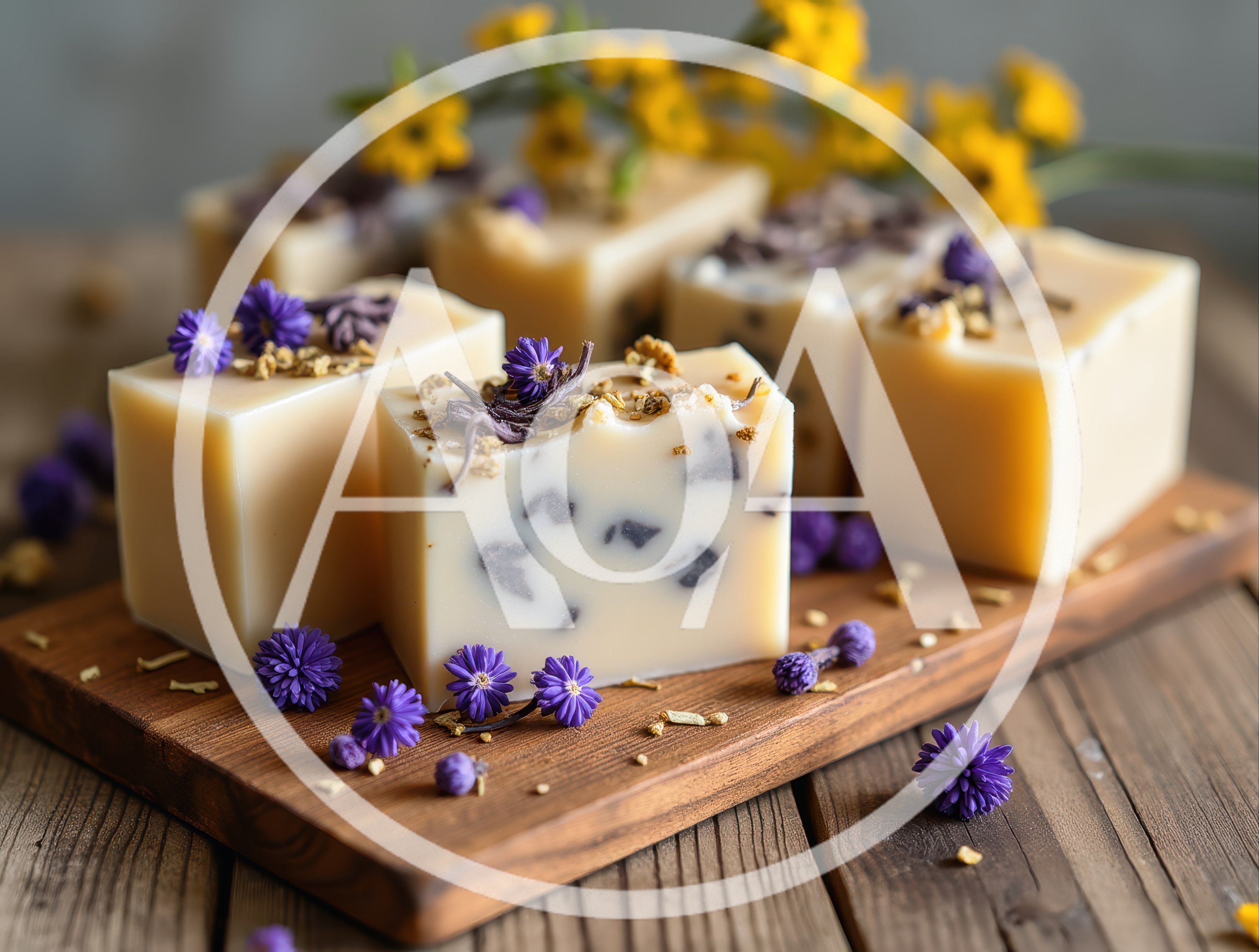 Handmade Natural Soap Bars With Dried Flowers