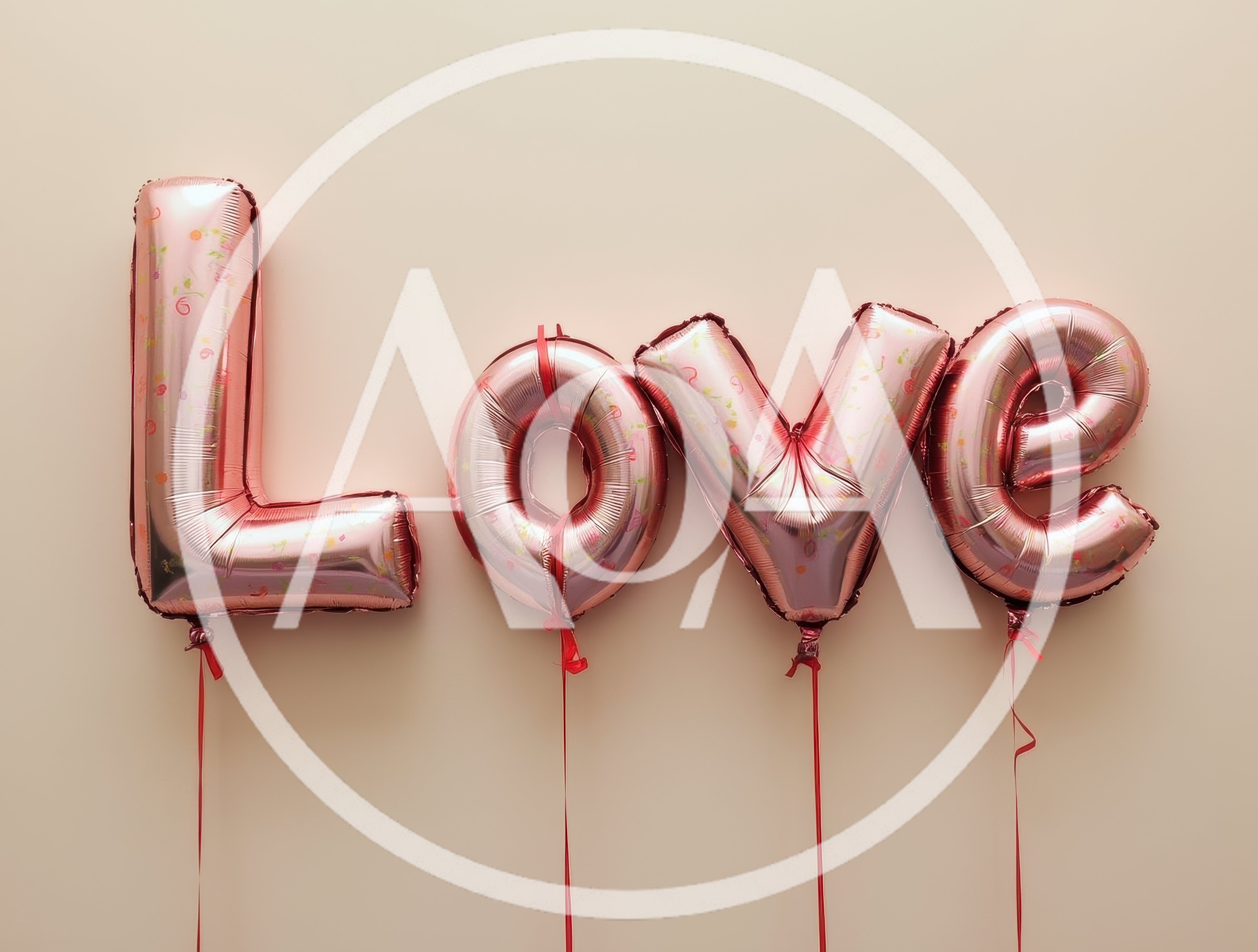 Pink Foil Balloon Letters Spelling Love