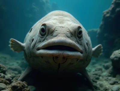 Close Up Portrait Of A Large Underwater Fish
