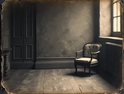 Vintage Armchair in a Dimly Lit Antique Room