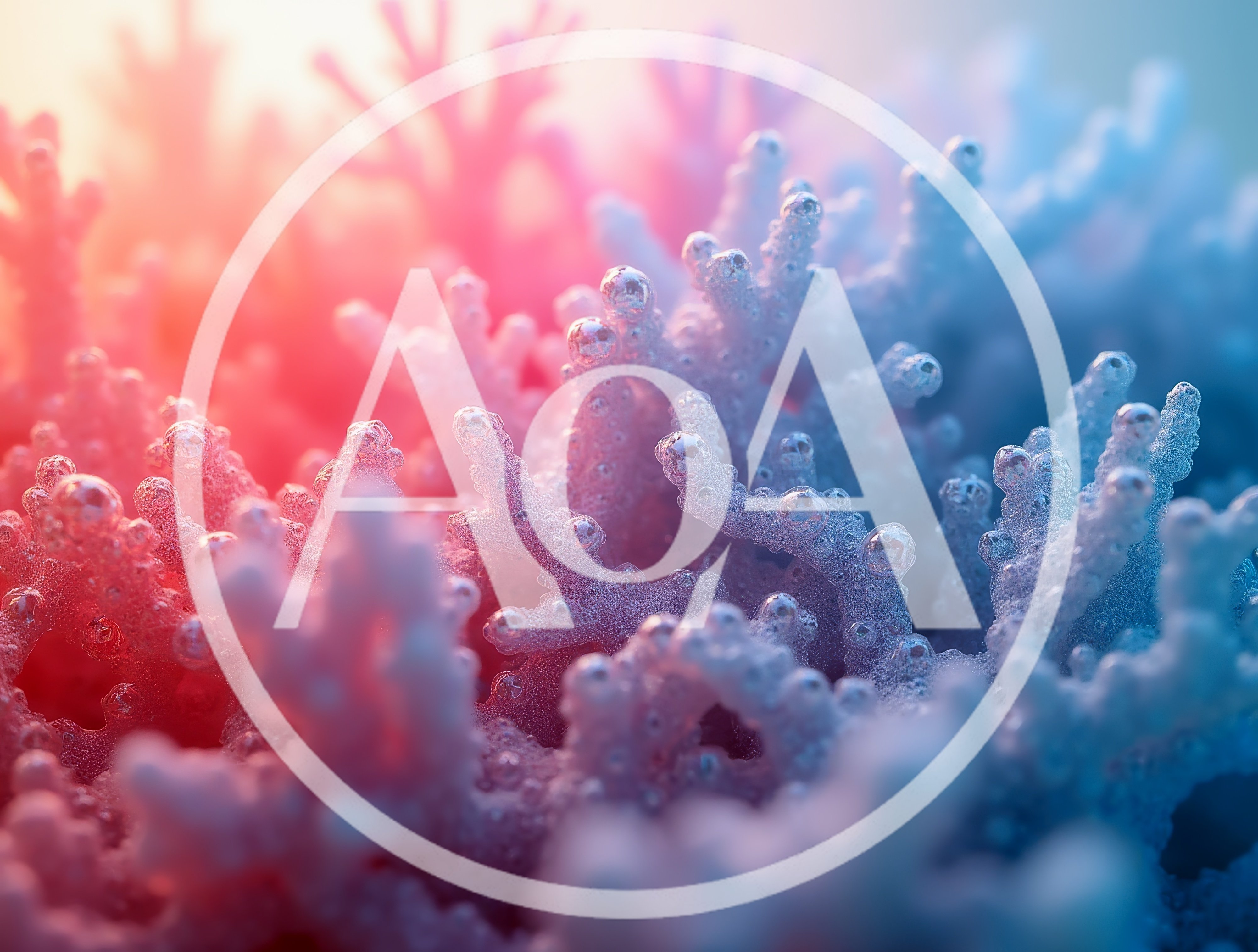 Macro View Of Vibrant Coral Reef With Bubbles