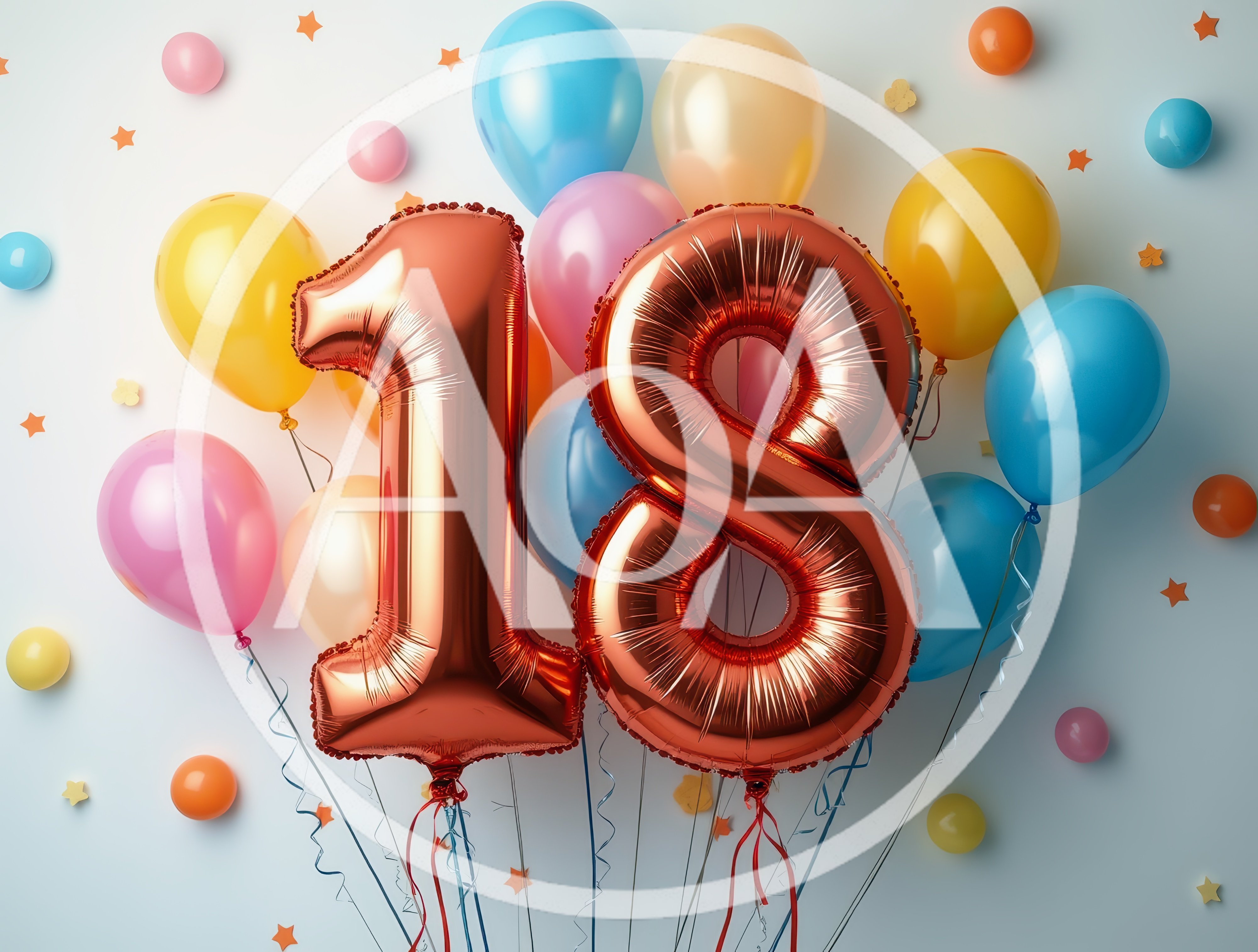 Metallic Red Number Eighteen Balloons for Birthday Celebration