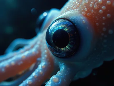 Extreme Close Up Of A Squid Eye