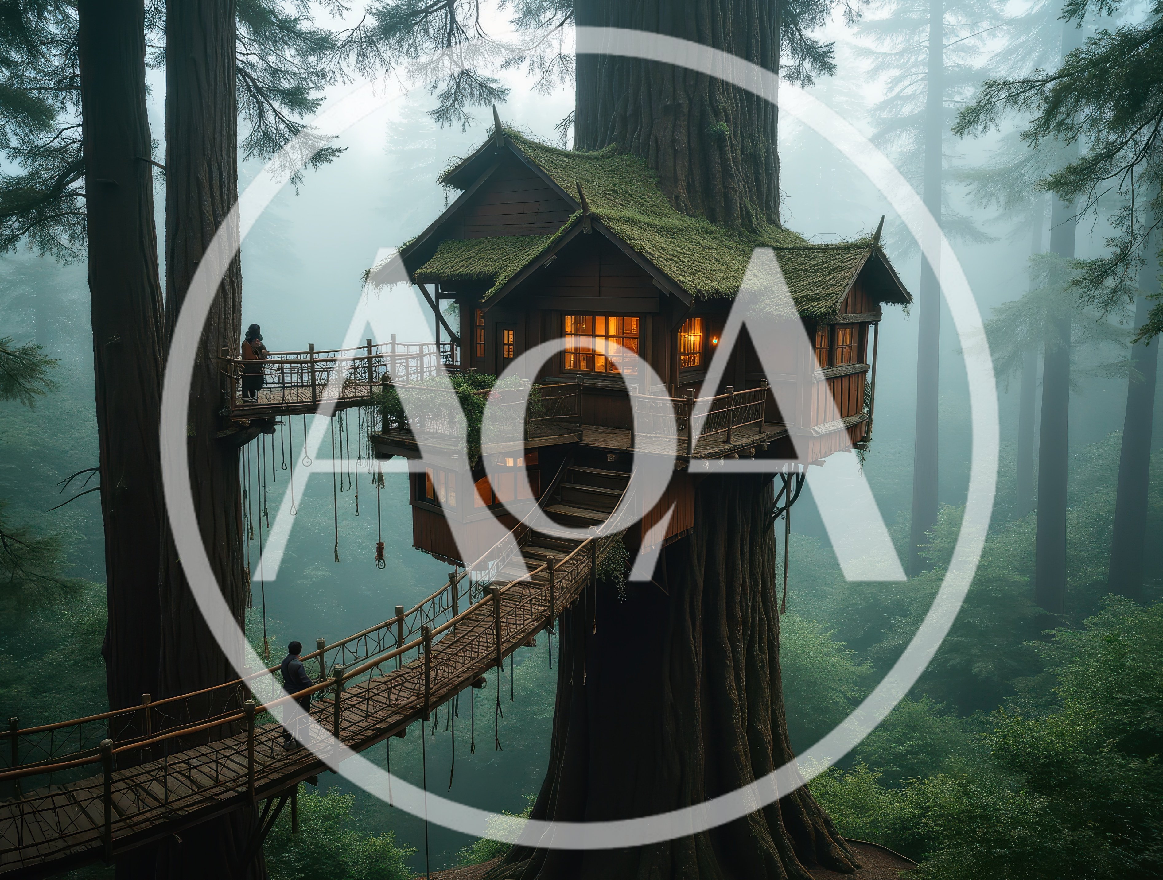 Cozy Treehouse Cabin Nestled High In Misty Redwood Forest