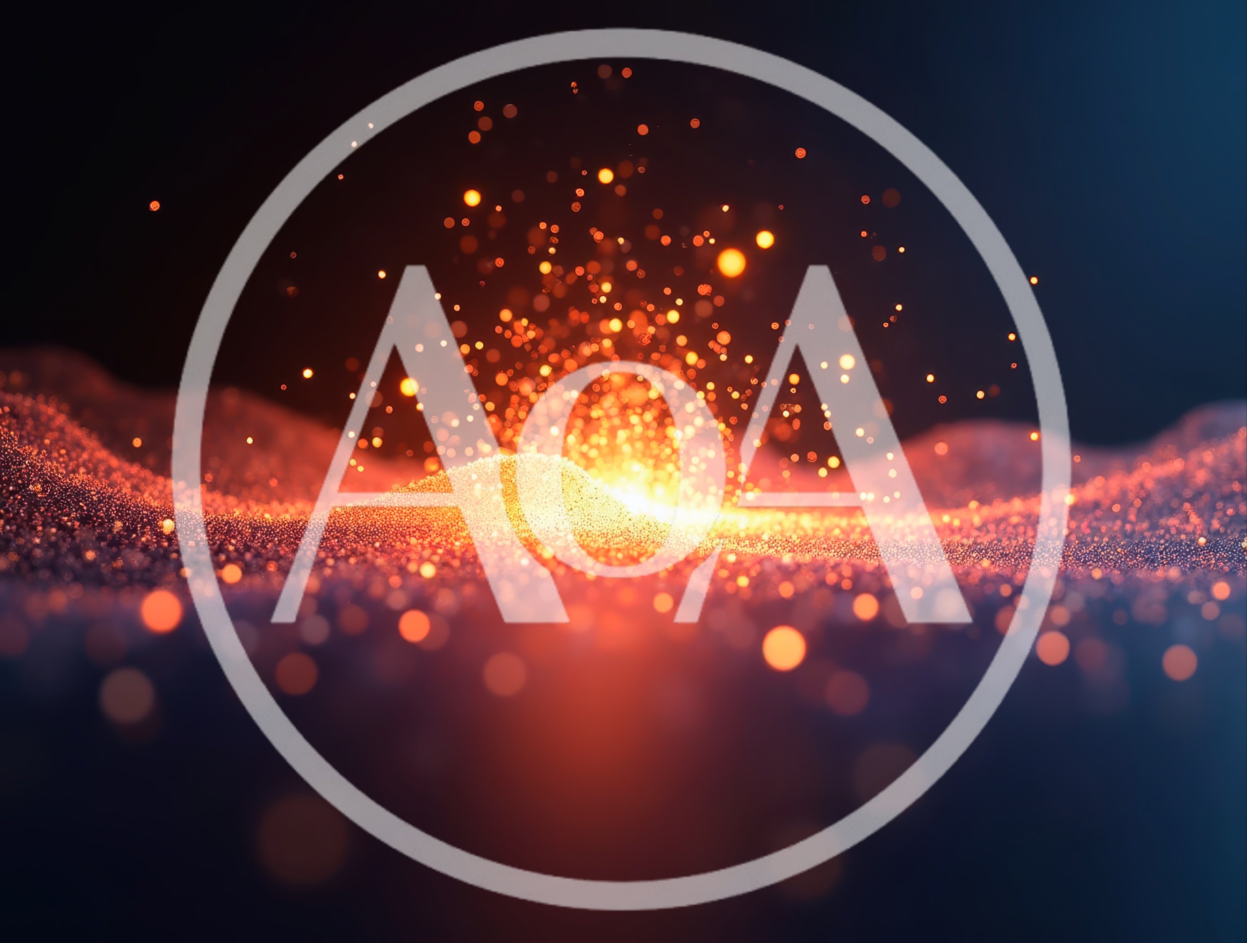 Abstract Glowing Particle Wave With Floating Sparks